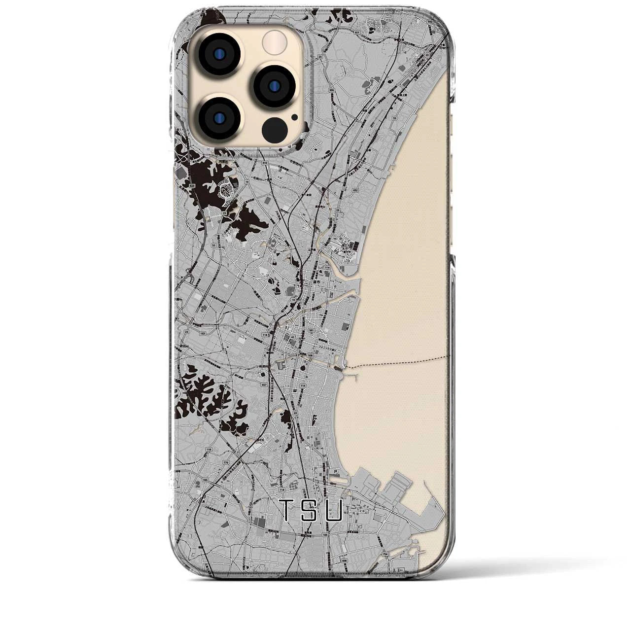 【津(三重県)】地図柄iPhoneケース(クリアタイプ)