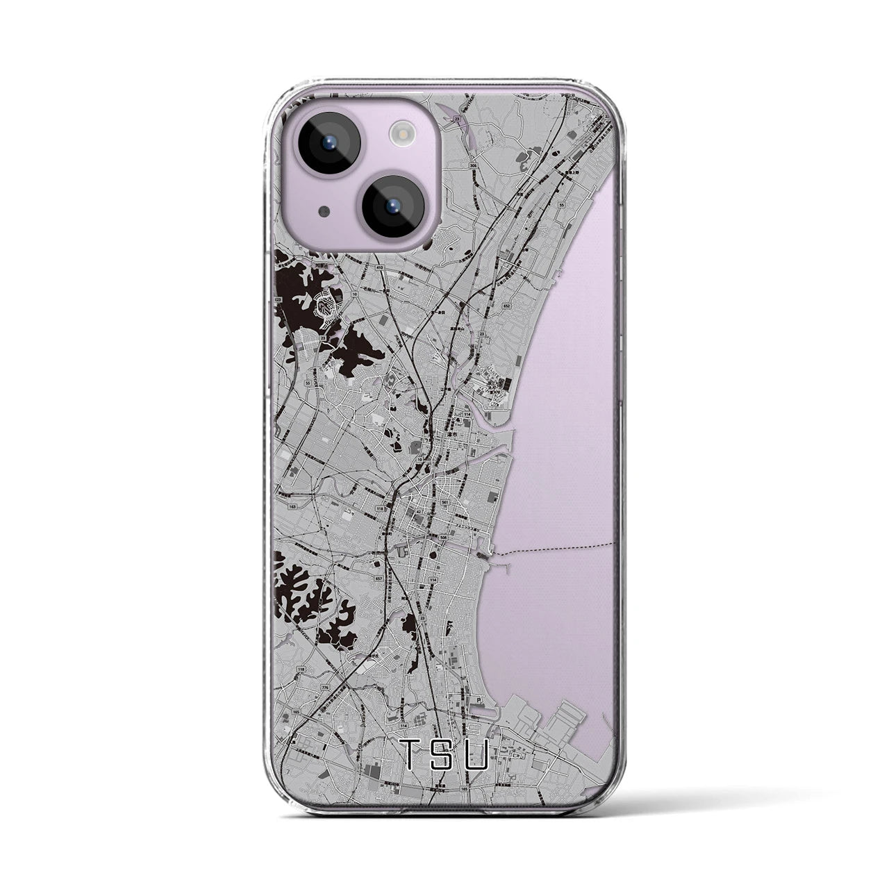 【津(三重県)】地図柄iPhoneケース(クリアタイプ)