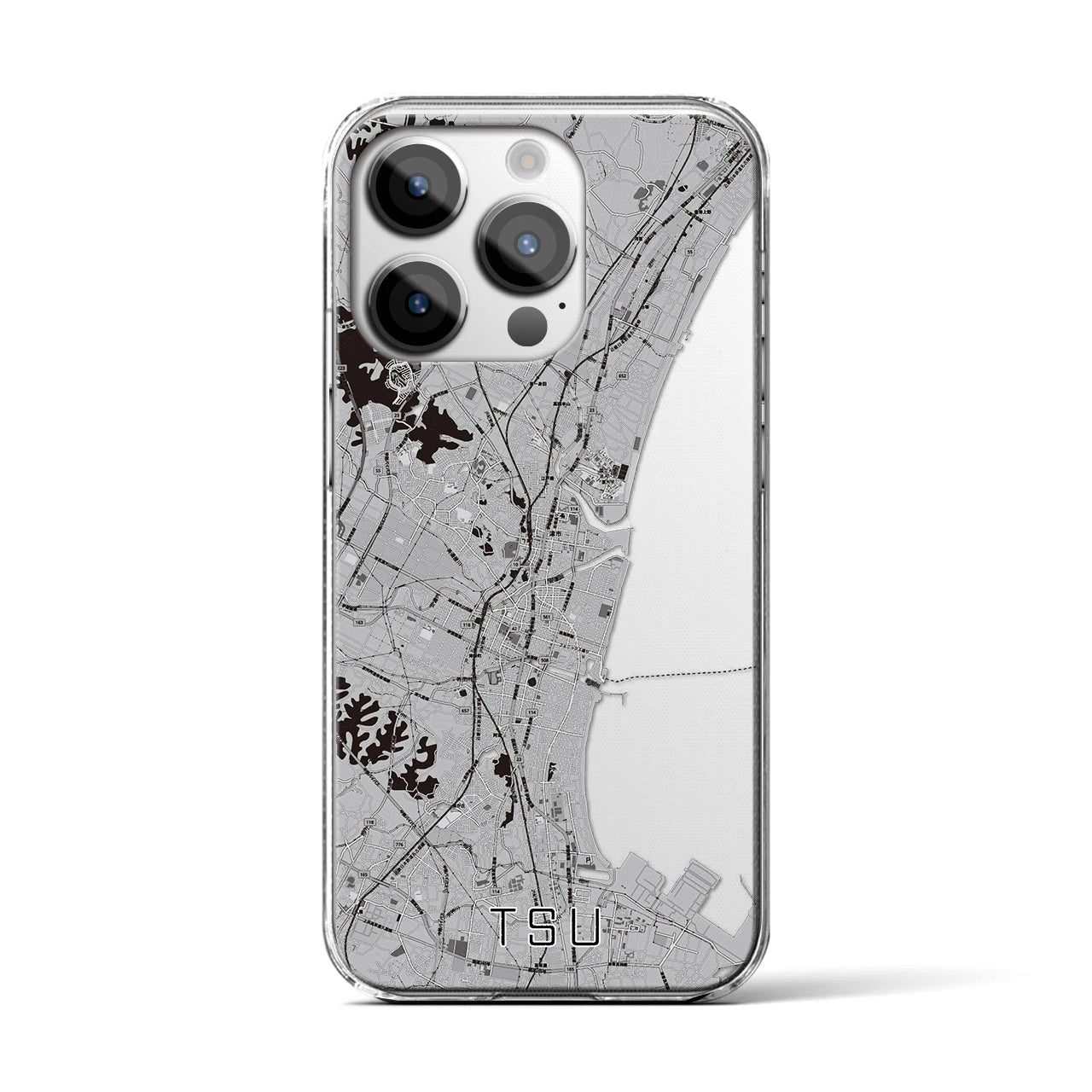 【津(三重県)】地図柄iPhoneケース(クリアタイプ)