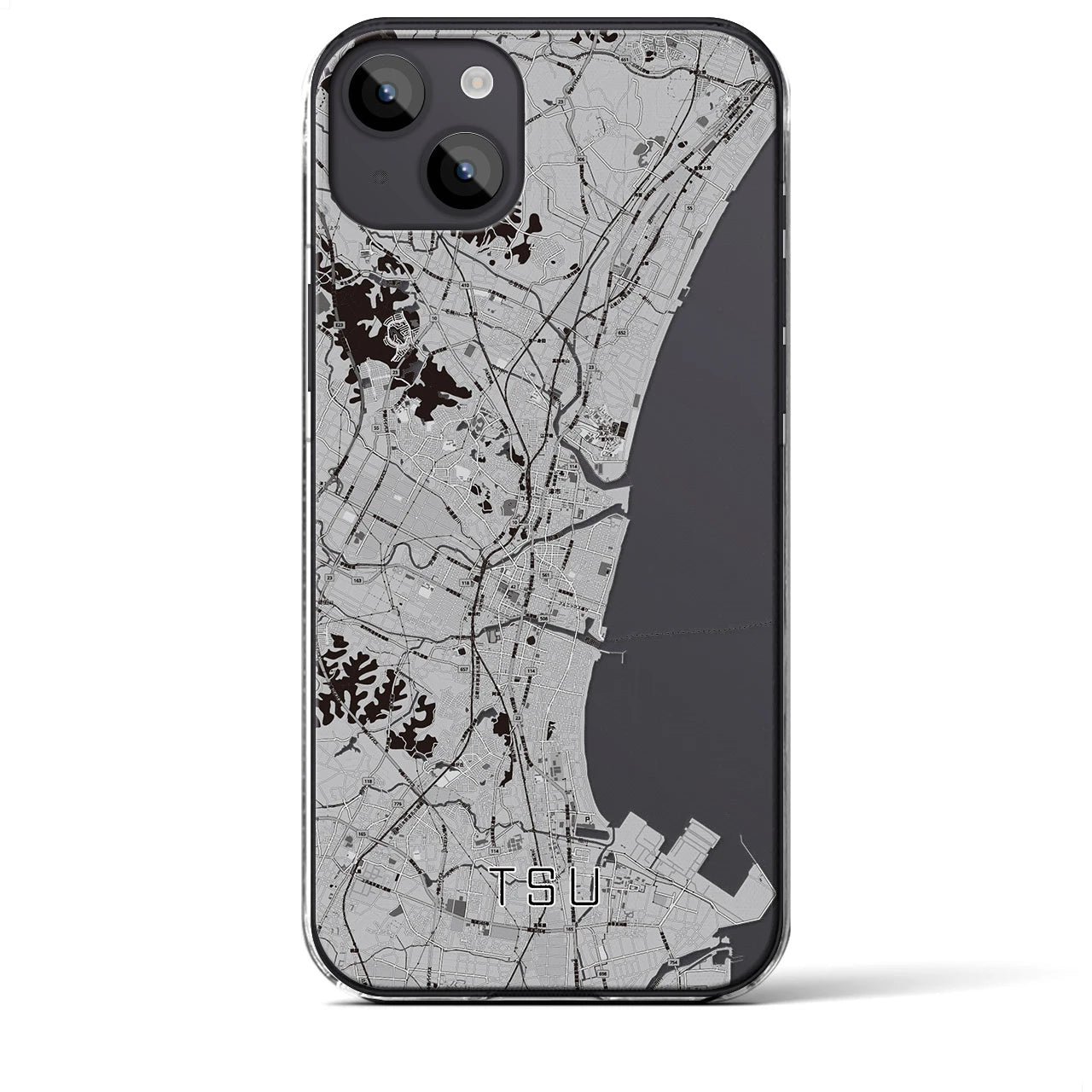 【津(三重県)】地図柄iPhoneケース(クリアタイプ)