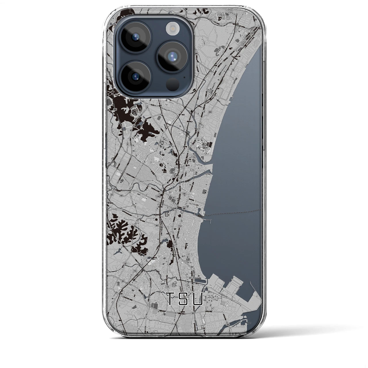 【津(三重県)】地図柄iPhoneケース(クリアタイプ)