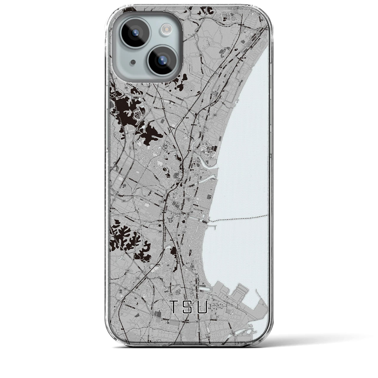 【津(三重県)】地図柄iPhoneケース(クリアタイプ)