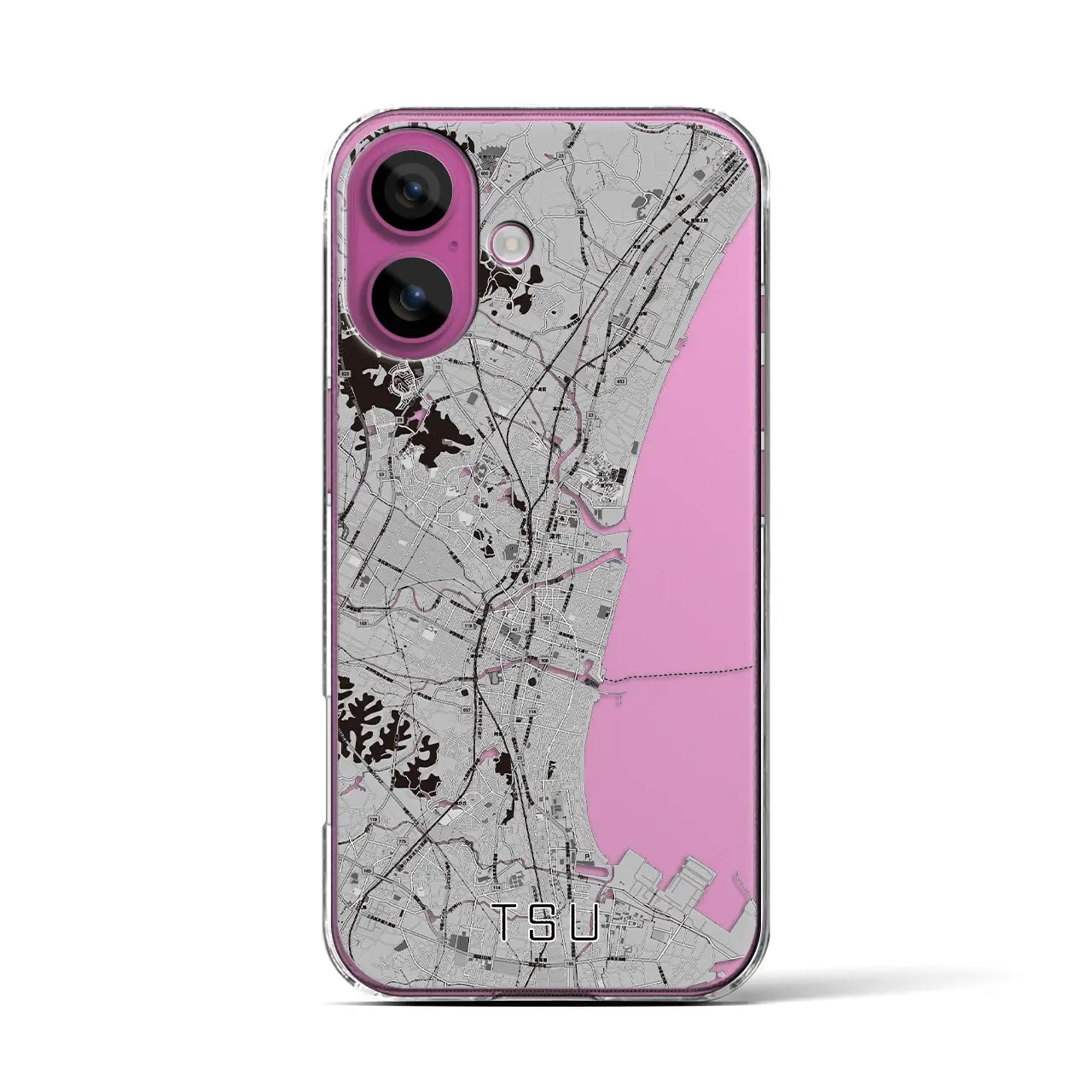 【津(三重県)】地図柄iPhoneケース(クリアタイプ)