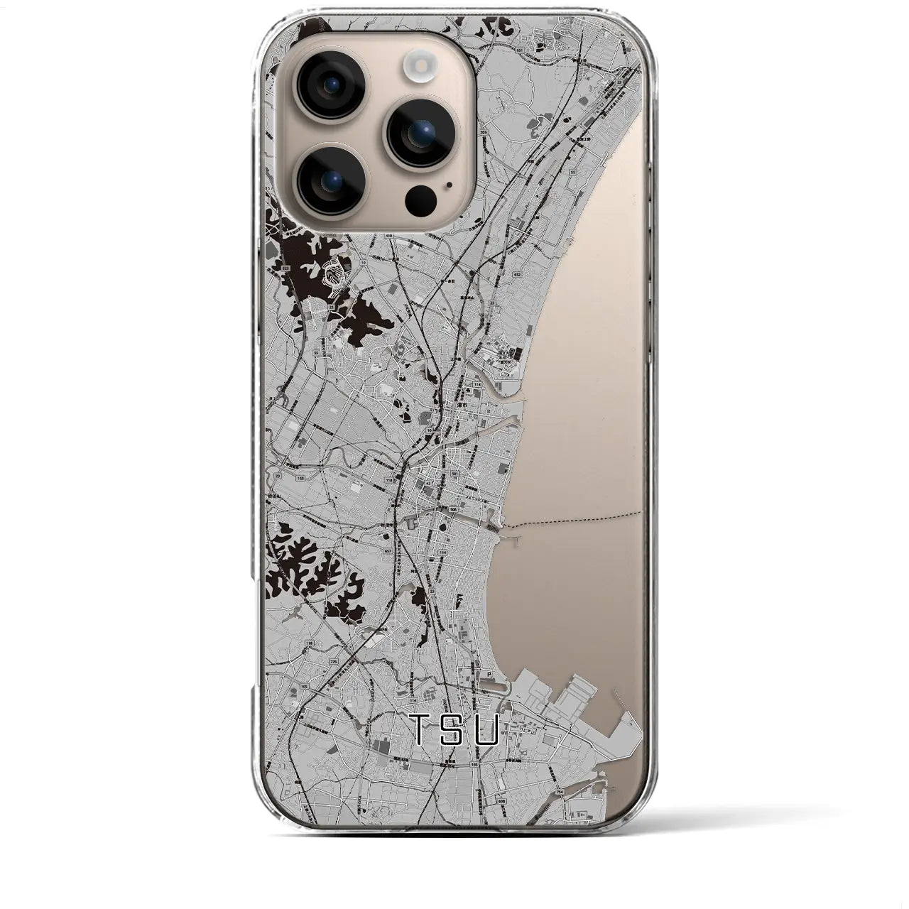 【津(三重県)】地図柄iPhoneケース(クリアタイプ)