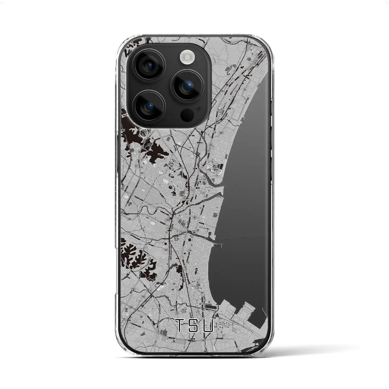 【津(三重県)】地図柄iPhoneケース(クリアタイプ)