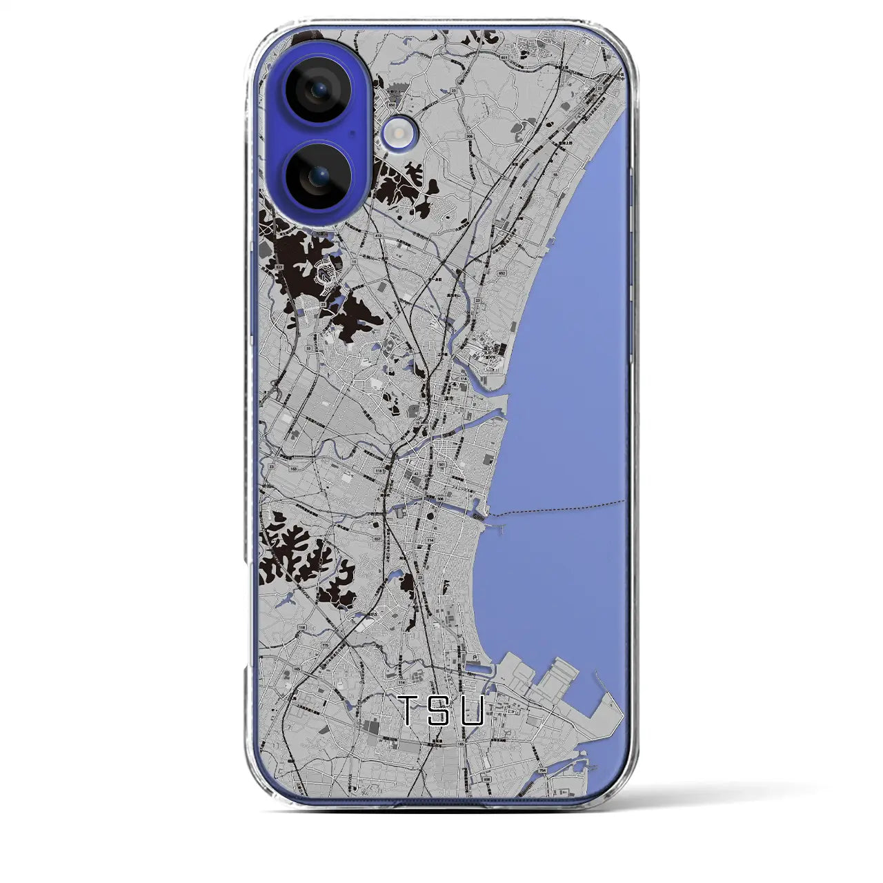 【津(三重県)】地図柄iPhoneケース(クリアタイプ)