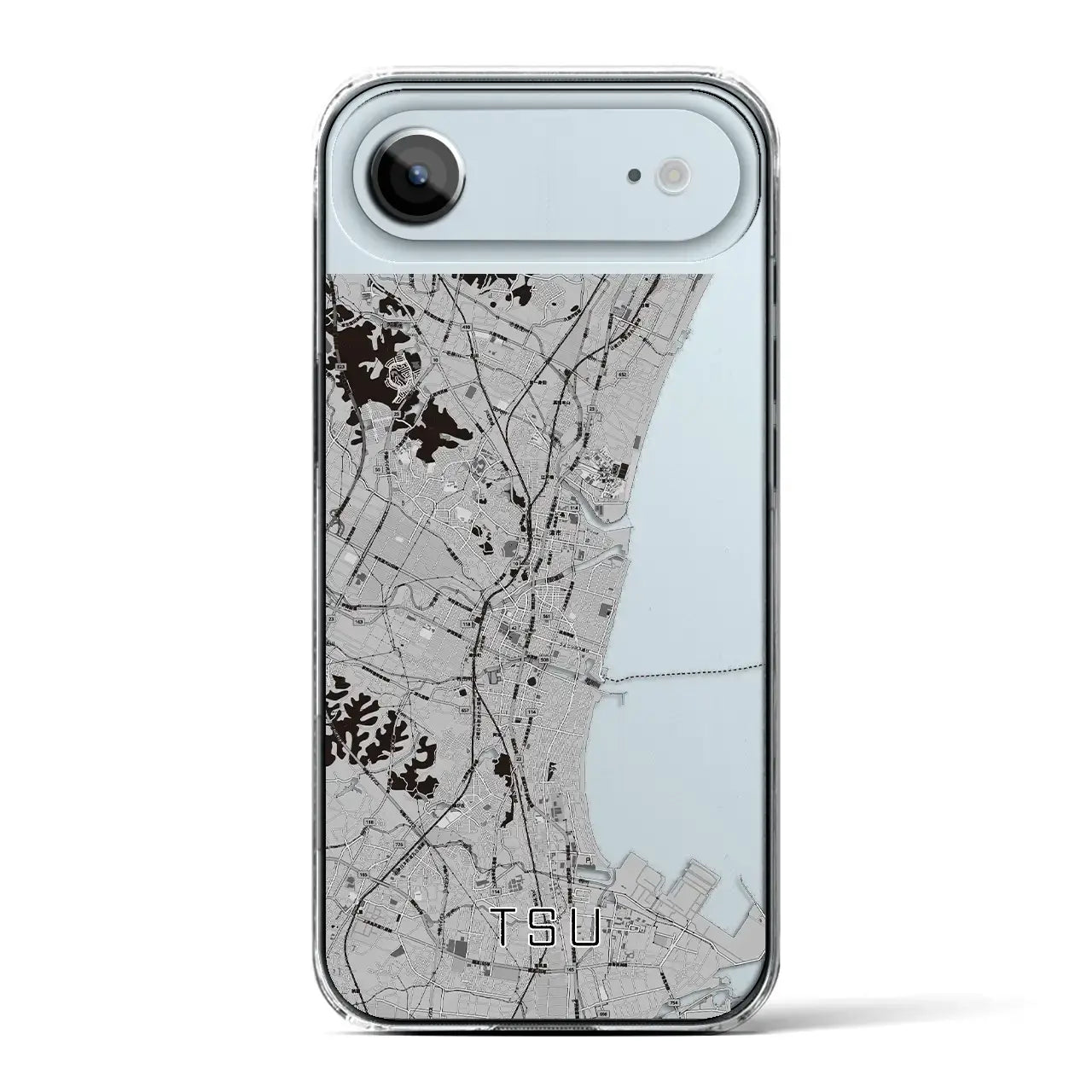 【津(三重県)】地図柄iPhoneケース(クリアタイプ)