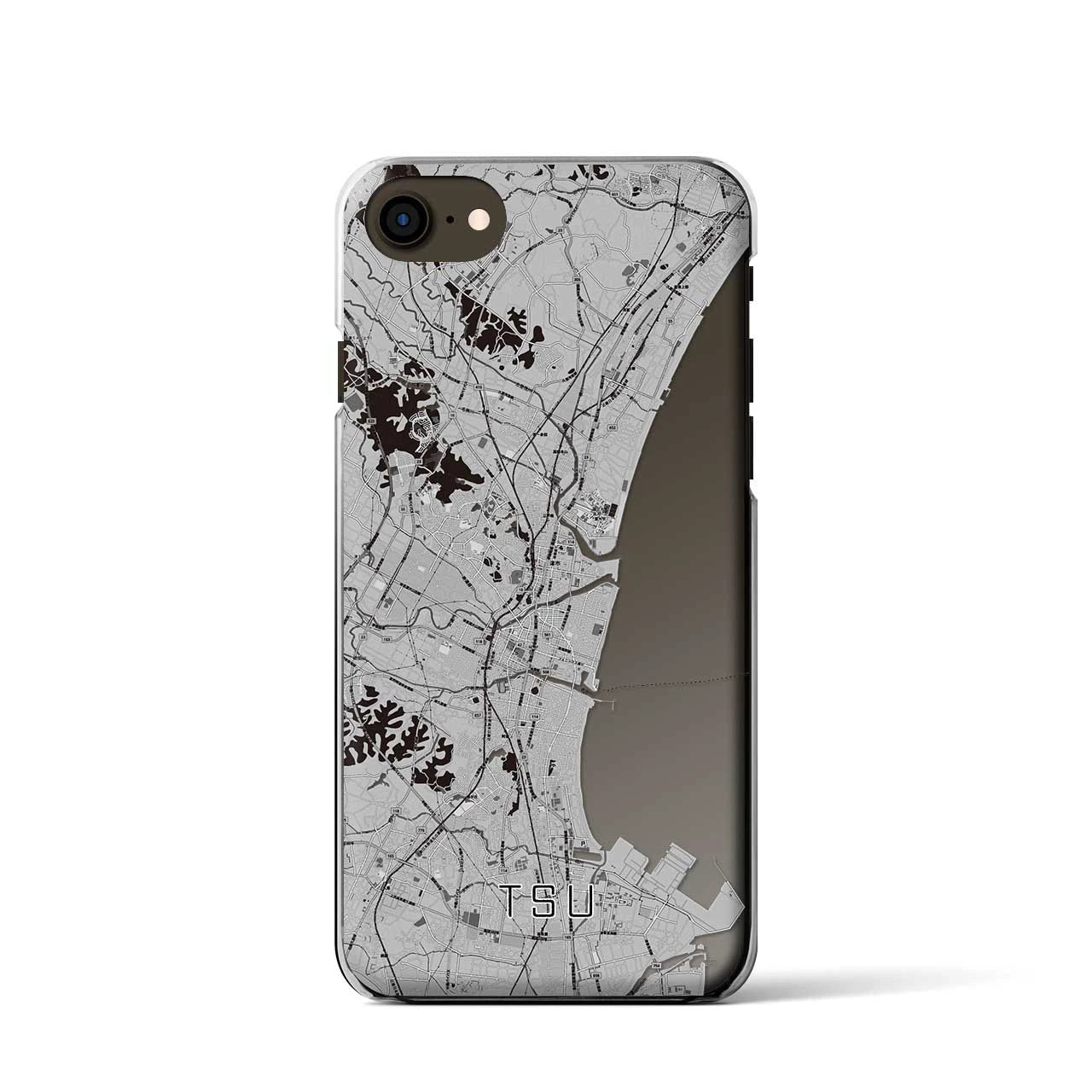 【津(三重県)】地図柄iPhoneケース(クリアタイプ)