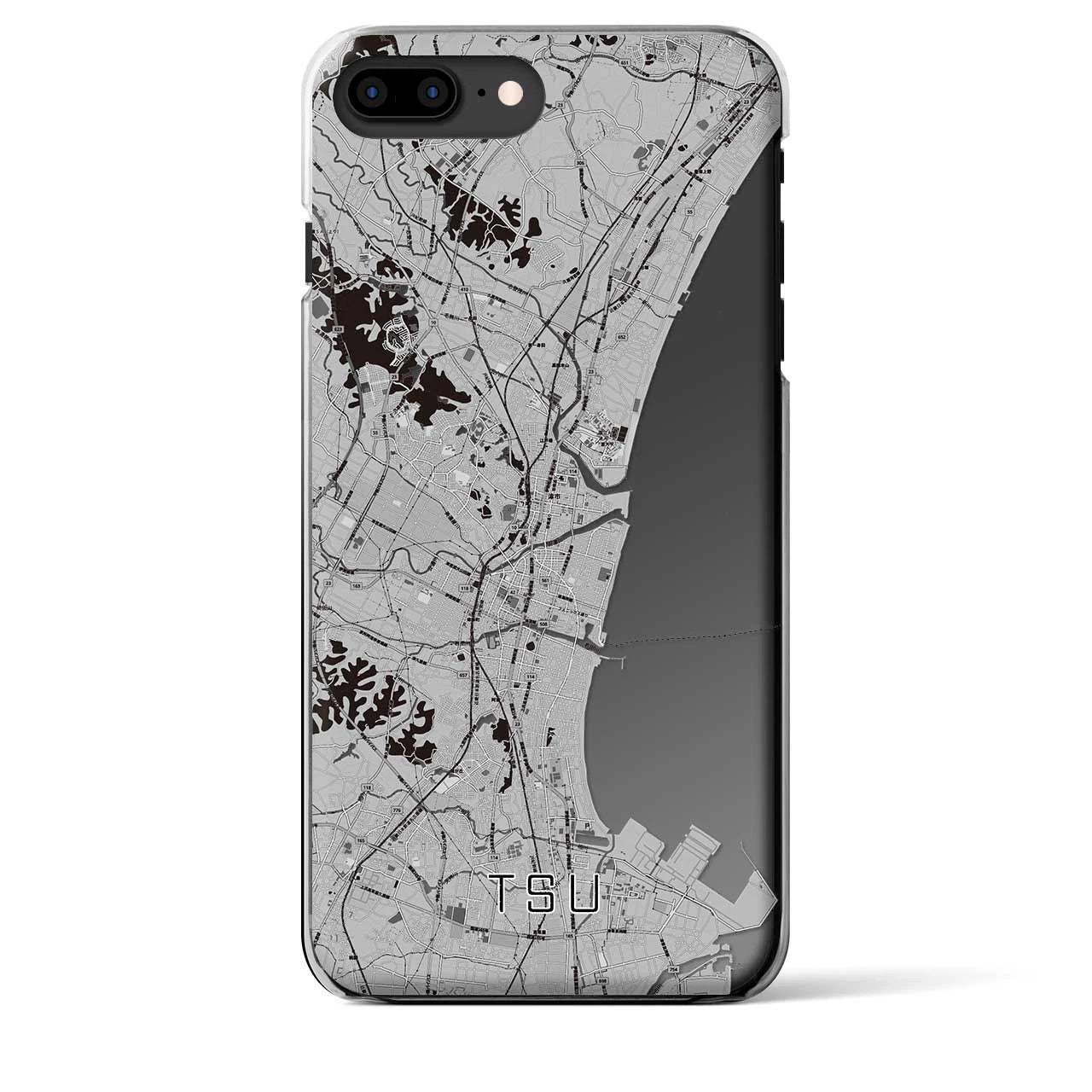 【津(三重県)】地図柄iPhoneケース(クリアタイプ)