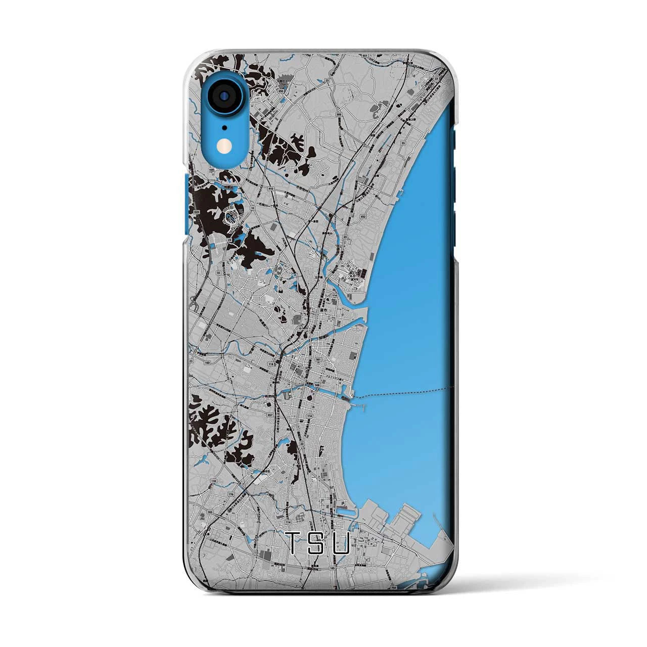 【津(三重県)】地図柄iPhoneケース(クリアタイプ)