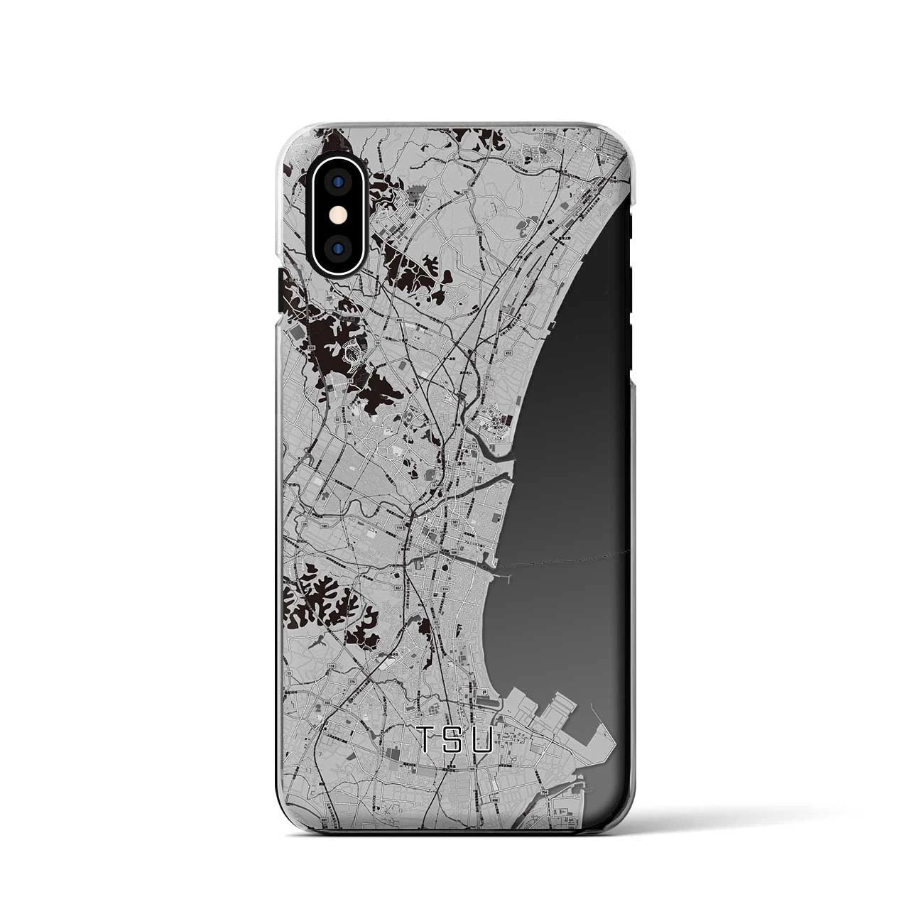 【津(三重県)】地図柄iPhoneケース(クリアタイプ)
