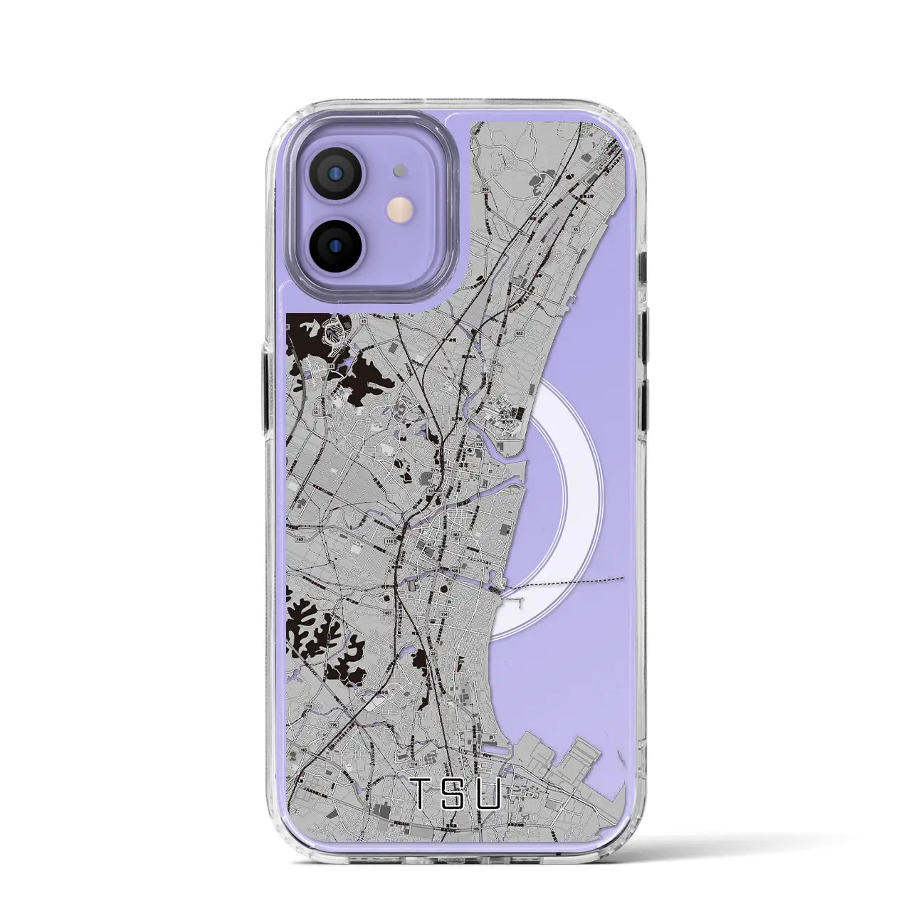 【津(三重県)】地図柄iPhoneケース(MagSafeタイプ)