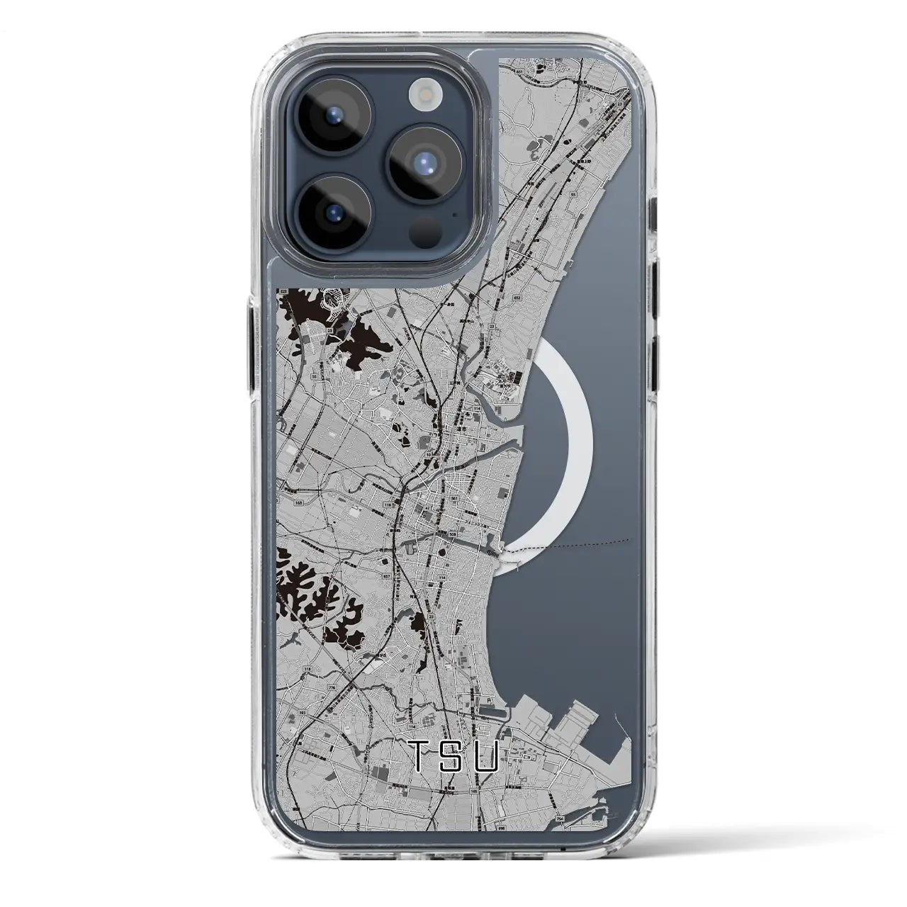 【津(三重県)】地図柄iPhoneケース(MagSafeタイプ)