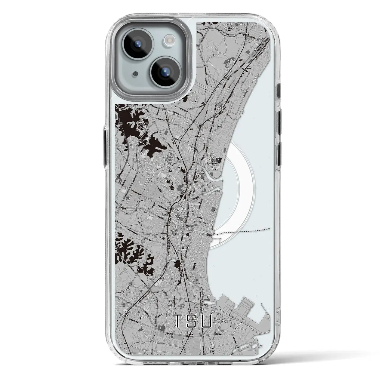 【津(三重県)】地図柄iPhoneケース(MagSafeタイプ)