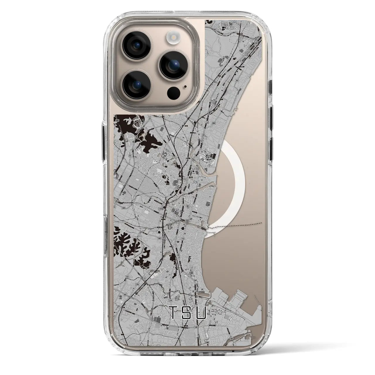 【津(三重県)】地図柄iPhoneケース(MagSafeタイプ)