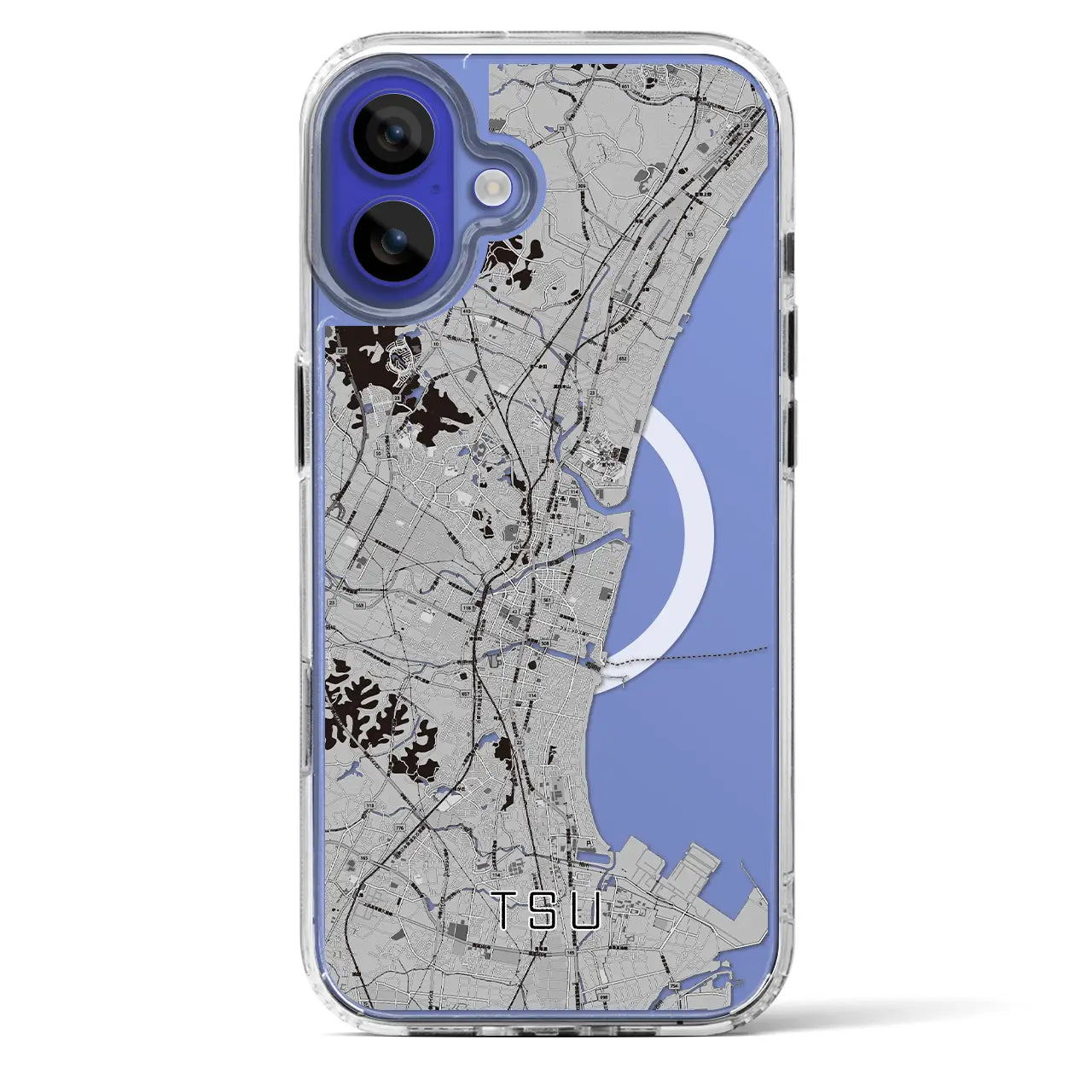 【津(三重県)】地図柄iPhoneケース(MagSafeタイプ)
