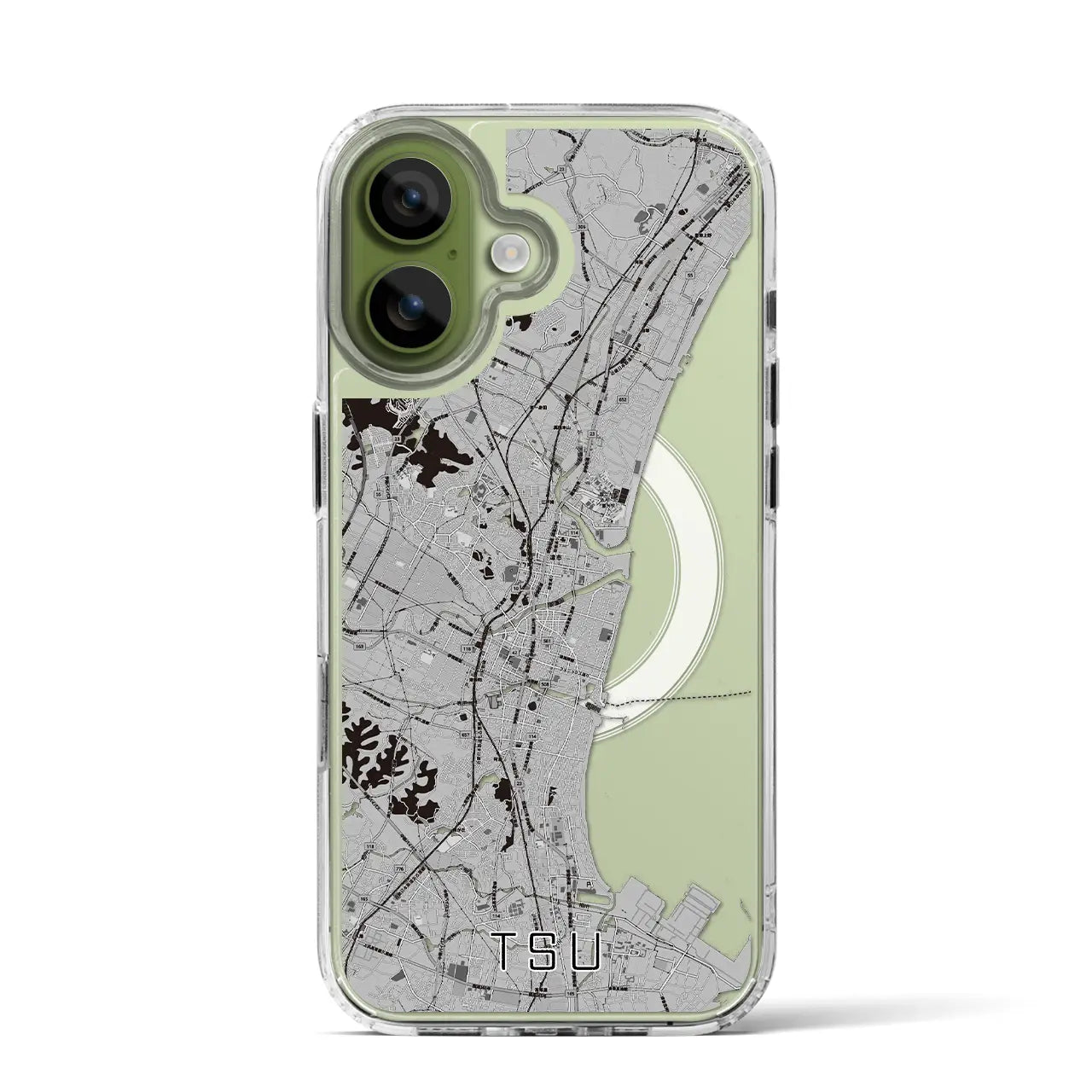 【津(三重県)】地図柄iPhoneケース(MagSafeタイプ)