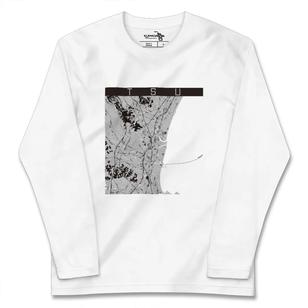 【津(三重県)】地図柄ロングスリーブTシャツ