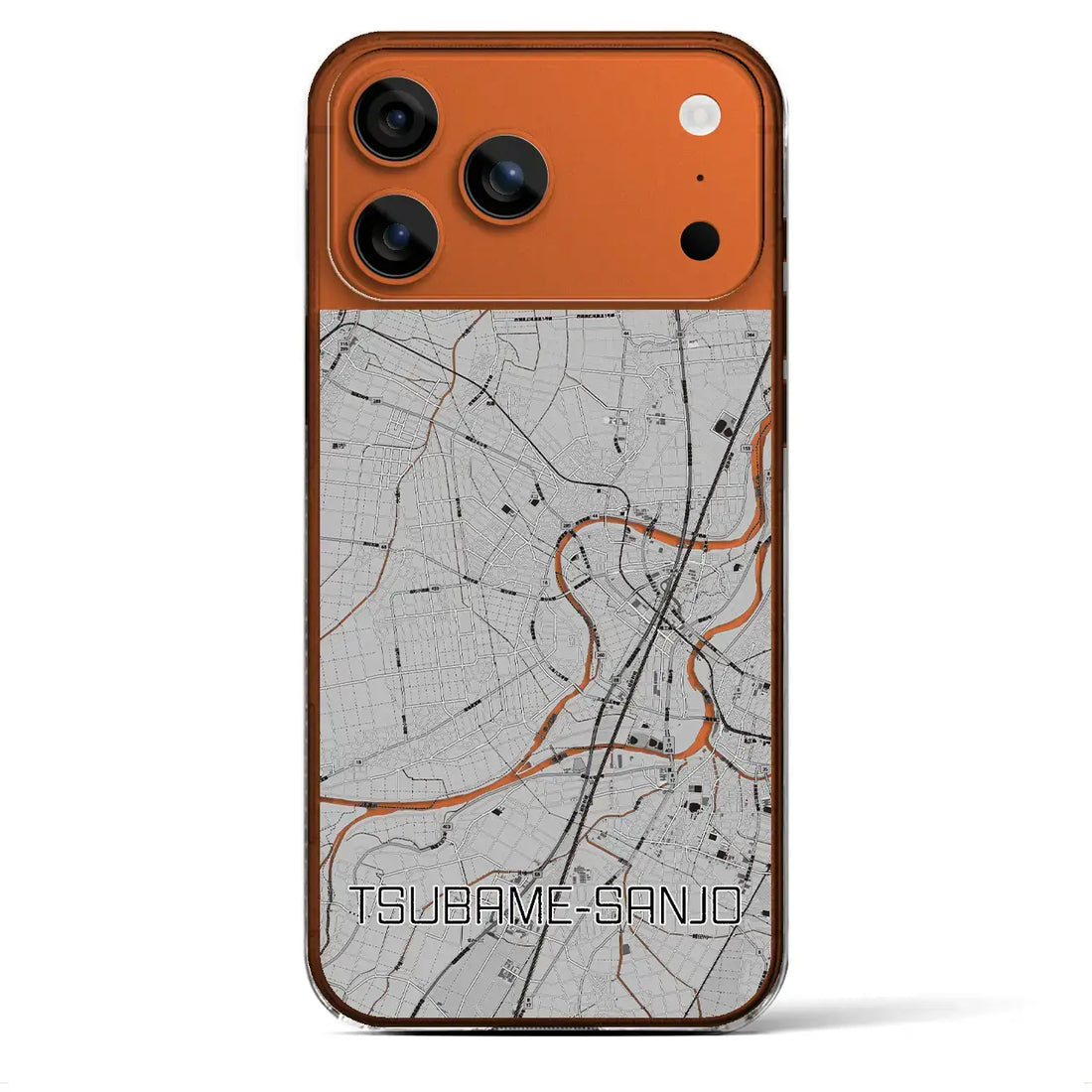 【燕三条(新潟県)】地図柄iPhoneケース(クリアタイプ)モノトーン・iPhone 17 Pro Max 用