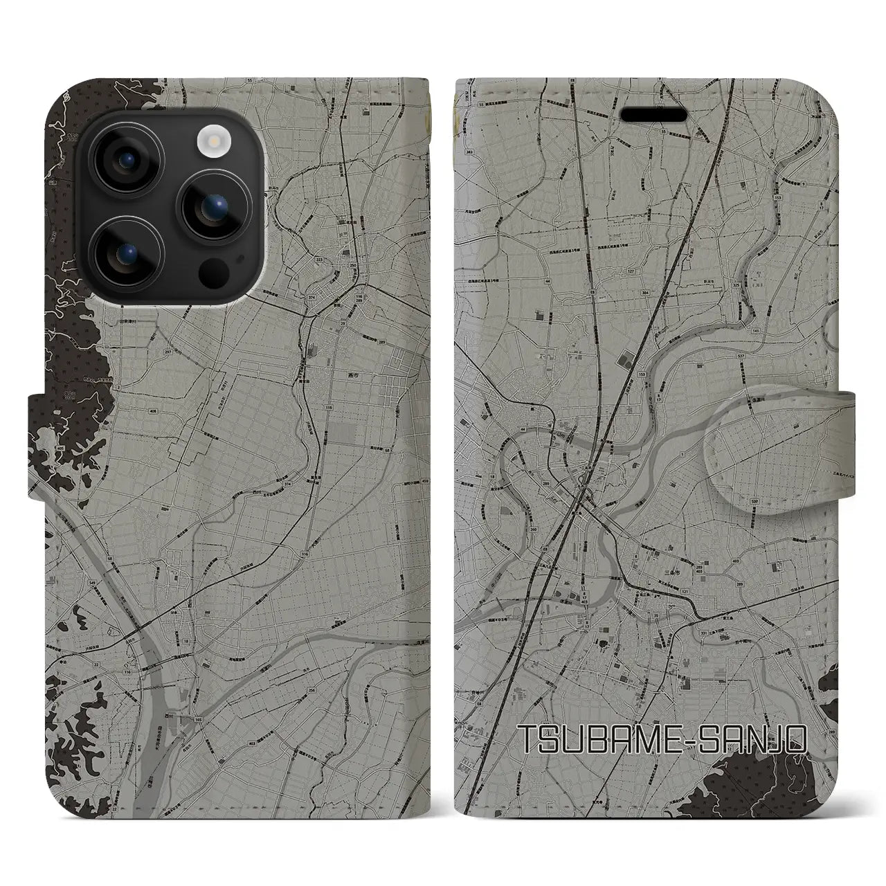 【燕三条(新潟県)】地図柄iPhoneケース(手帳タイプ)