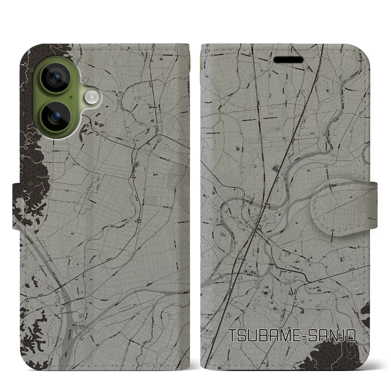 【燕三条(新潟県)】地図柄iPhoneケース(手帳タイプ)