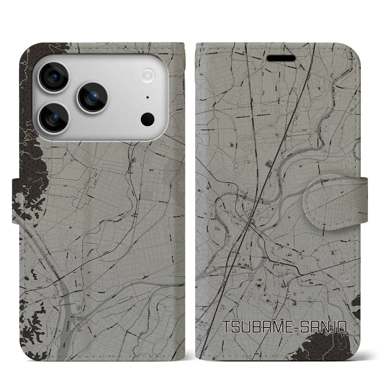 【燕三条(新潟県)】地図柄iPhoneケース(手帳タイプ)