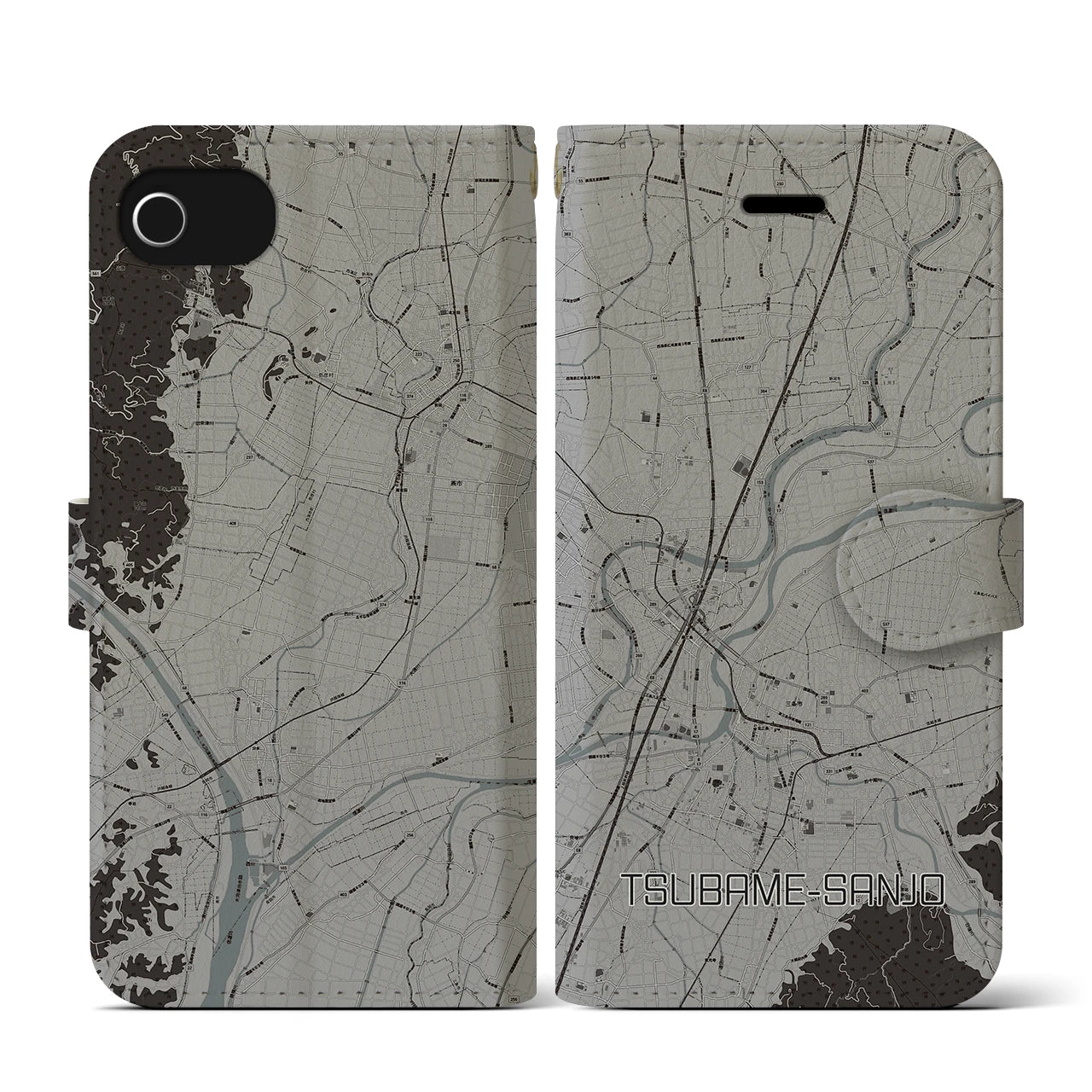 【燕三条(新潟県)】地図柄iPhoneケース(手帳タイプ)