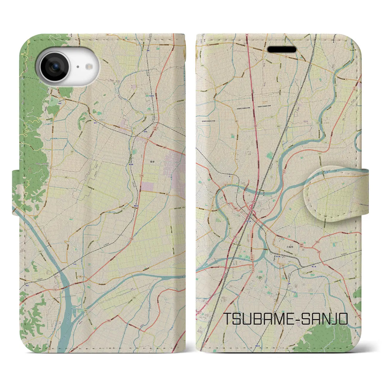 【燕三条(新潟県)】地図柄iPhoneケース(手帳タイプ)