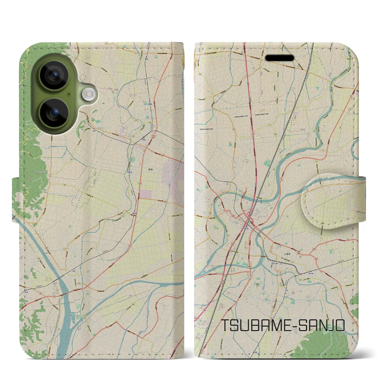 【燕三条(新潟県)】地図柄iPhoneケース(手帳タイプ)