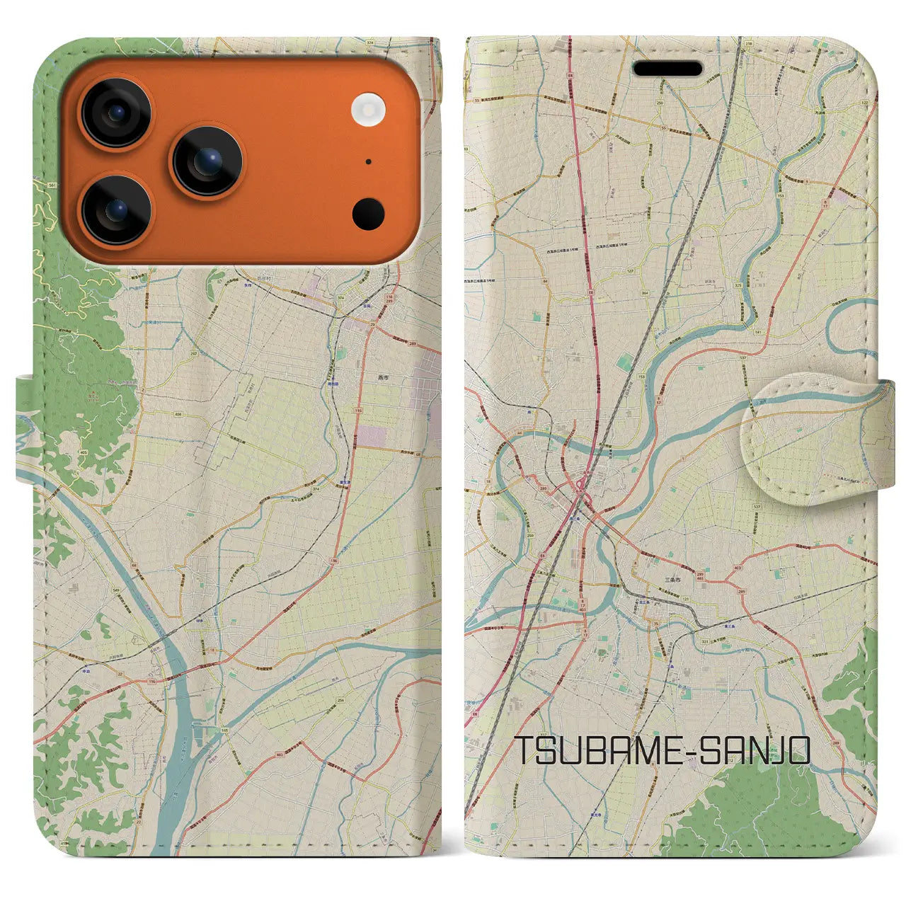 【燕三条(新潟県)】地図柄iPhoneケース(手帳タイプ)