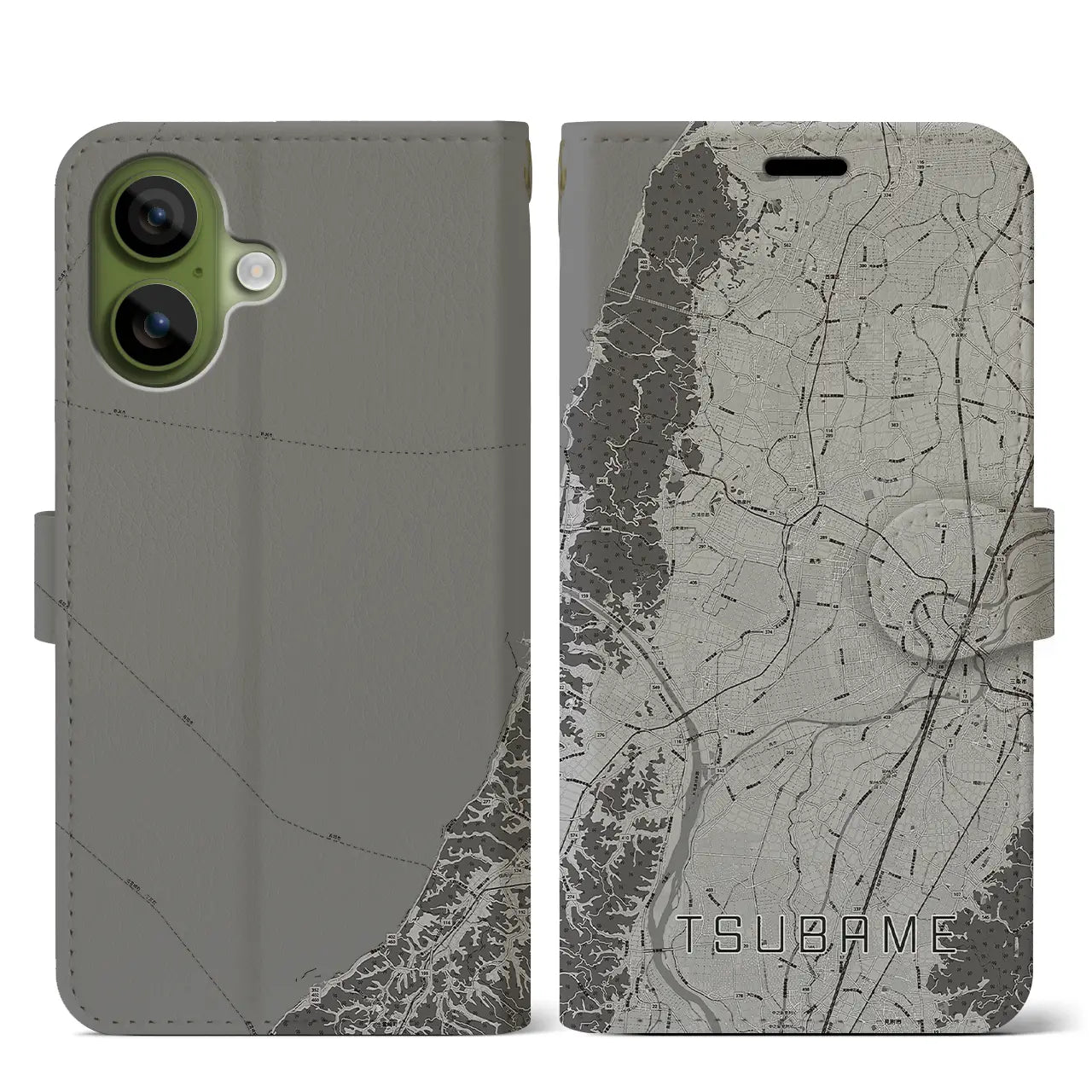 【燕(新潟県)】地図柄iPhoneケース(手帳タイプ)