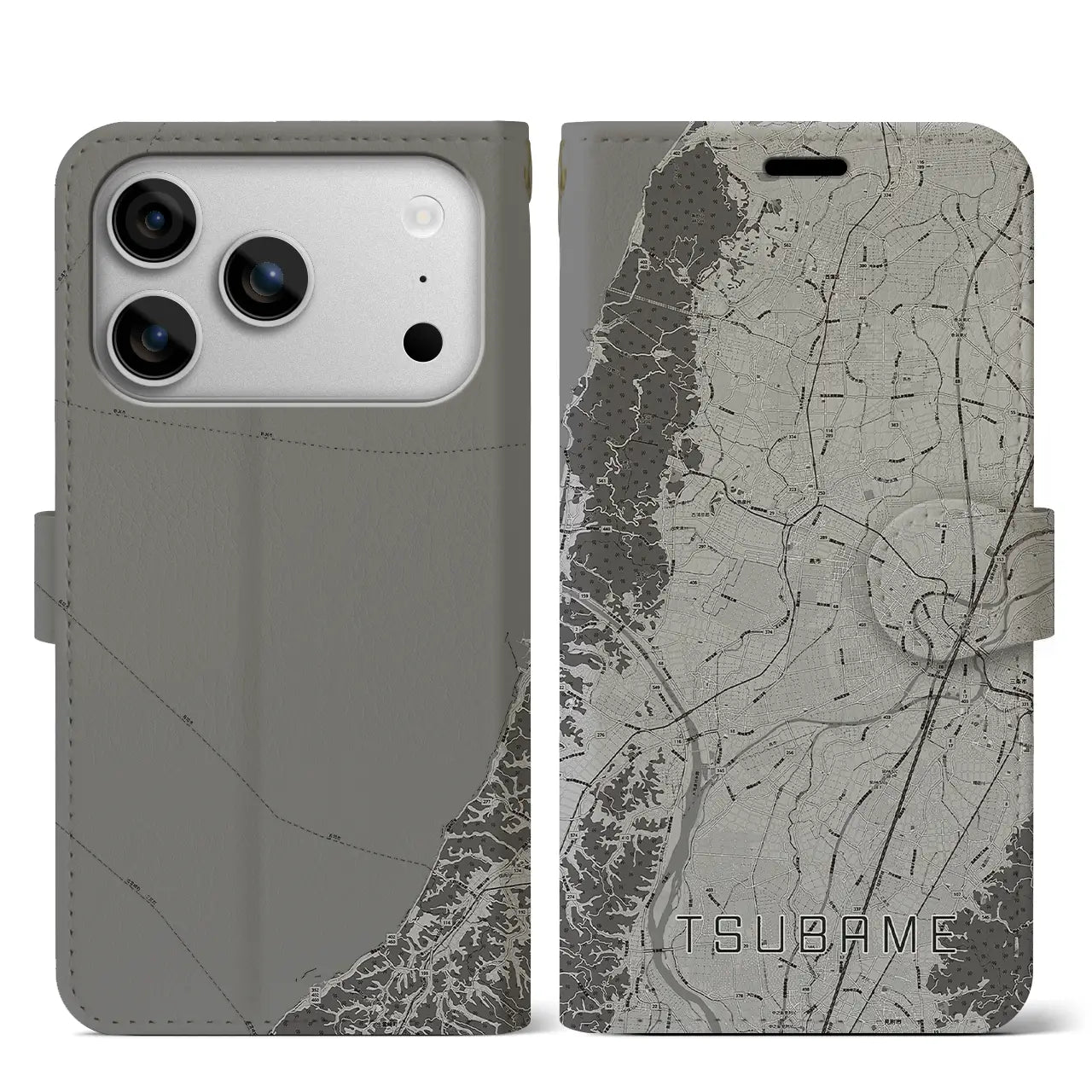 【燕(新潟県)】地図柄iPhoneケース(手帳タイプ)