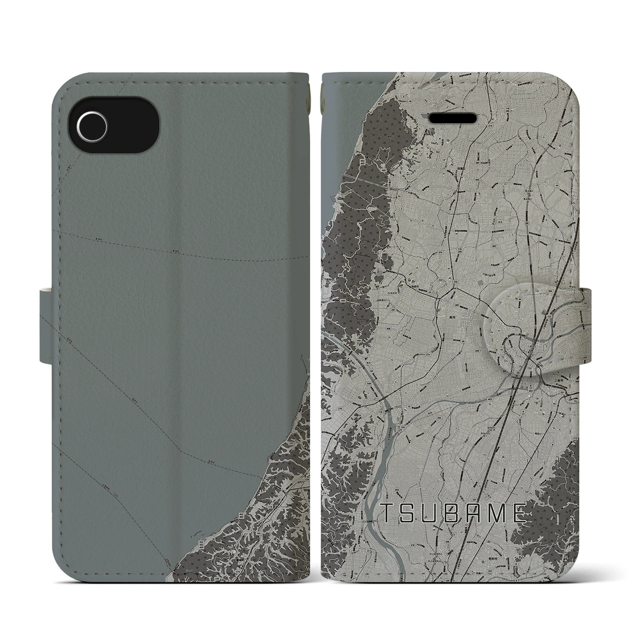 【燕(新潟県)】地図柄iPhoneケース(手帳タイプ)