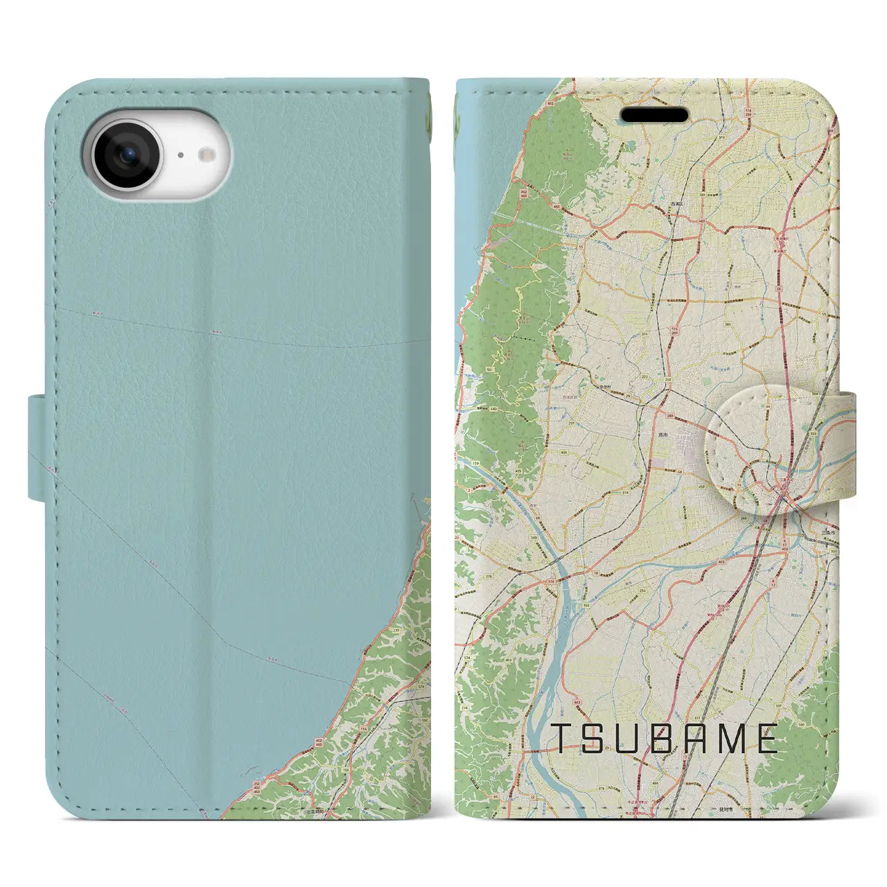 【燕(新潟県)】地図柄iPhoneケース(手帳タイプ)