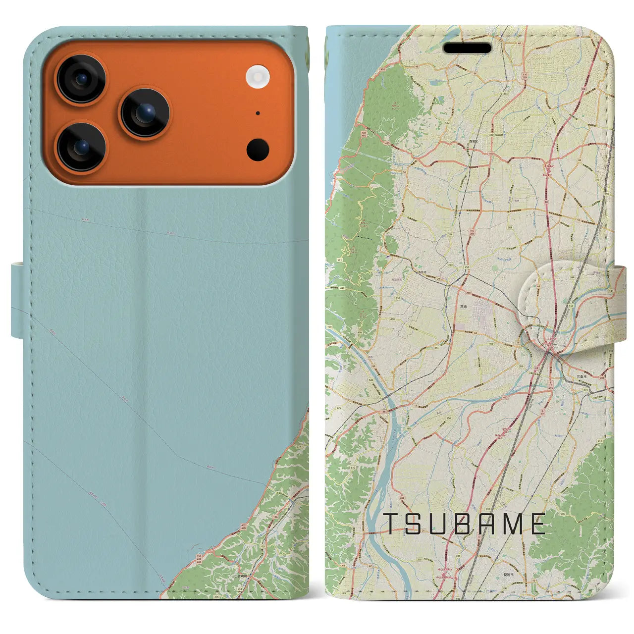 【燕(新潟県)】地図柄iPhoneケース(手帳タイプ)