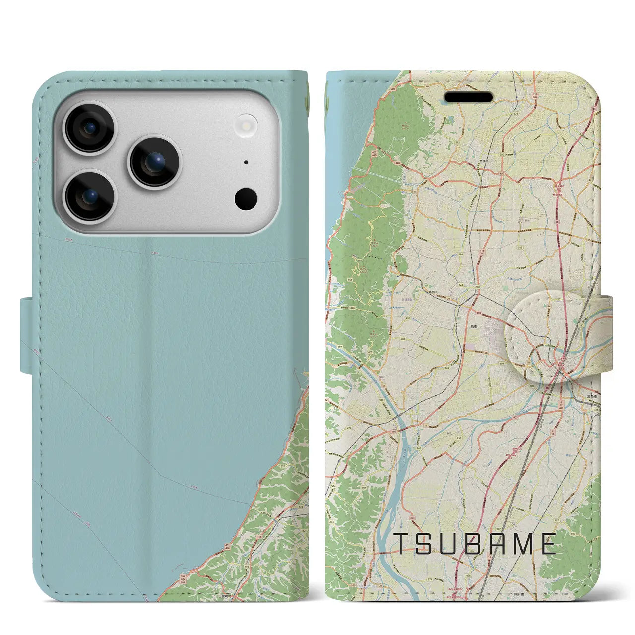 【燕(新潟県)】地図柄iPhoneケース(手帳タイプ)