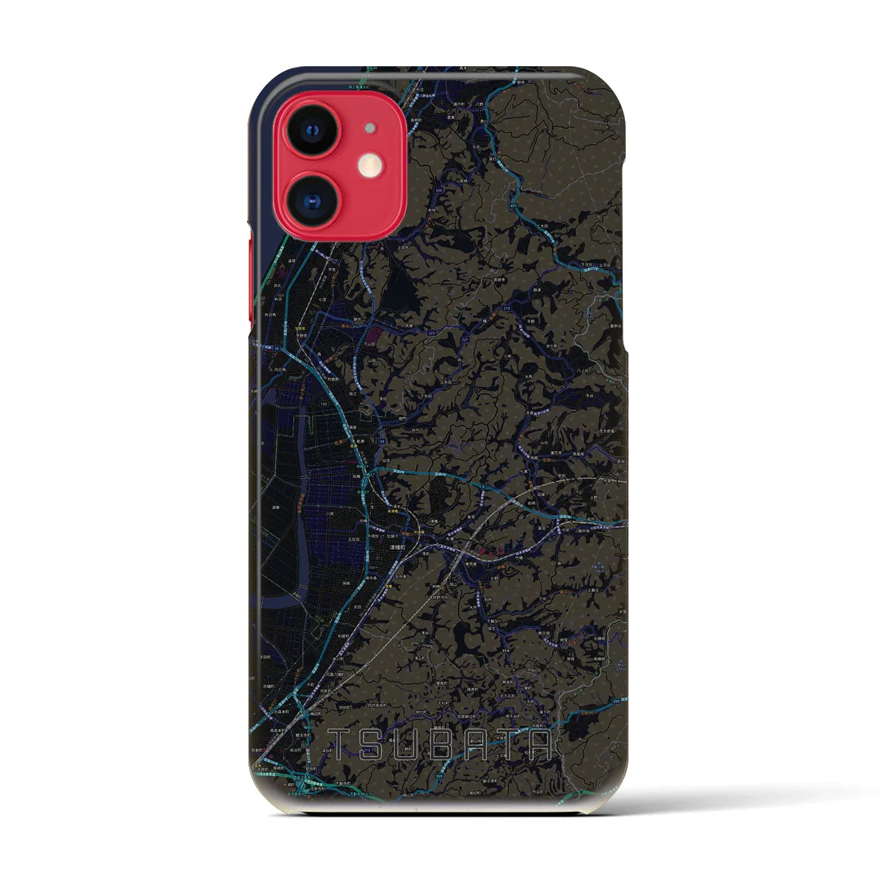 【津幡(石川県)】地図柄iPhoneケース(バックカバータイプ)