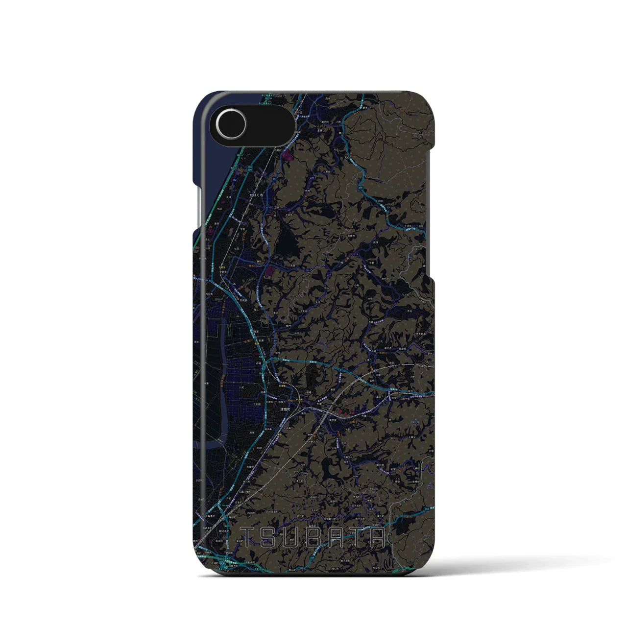 【津幡(石川県)】地図柄iPhoneケース(バックカバータイプ)