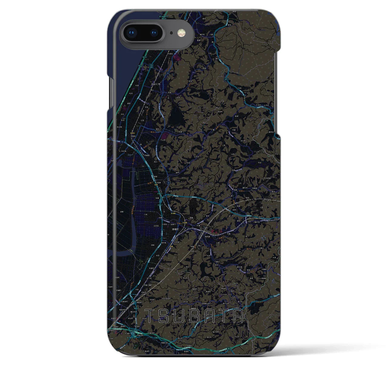 【津幡(石川県)】地図柄iPhoneケース(バックカバータイプ)