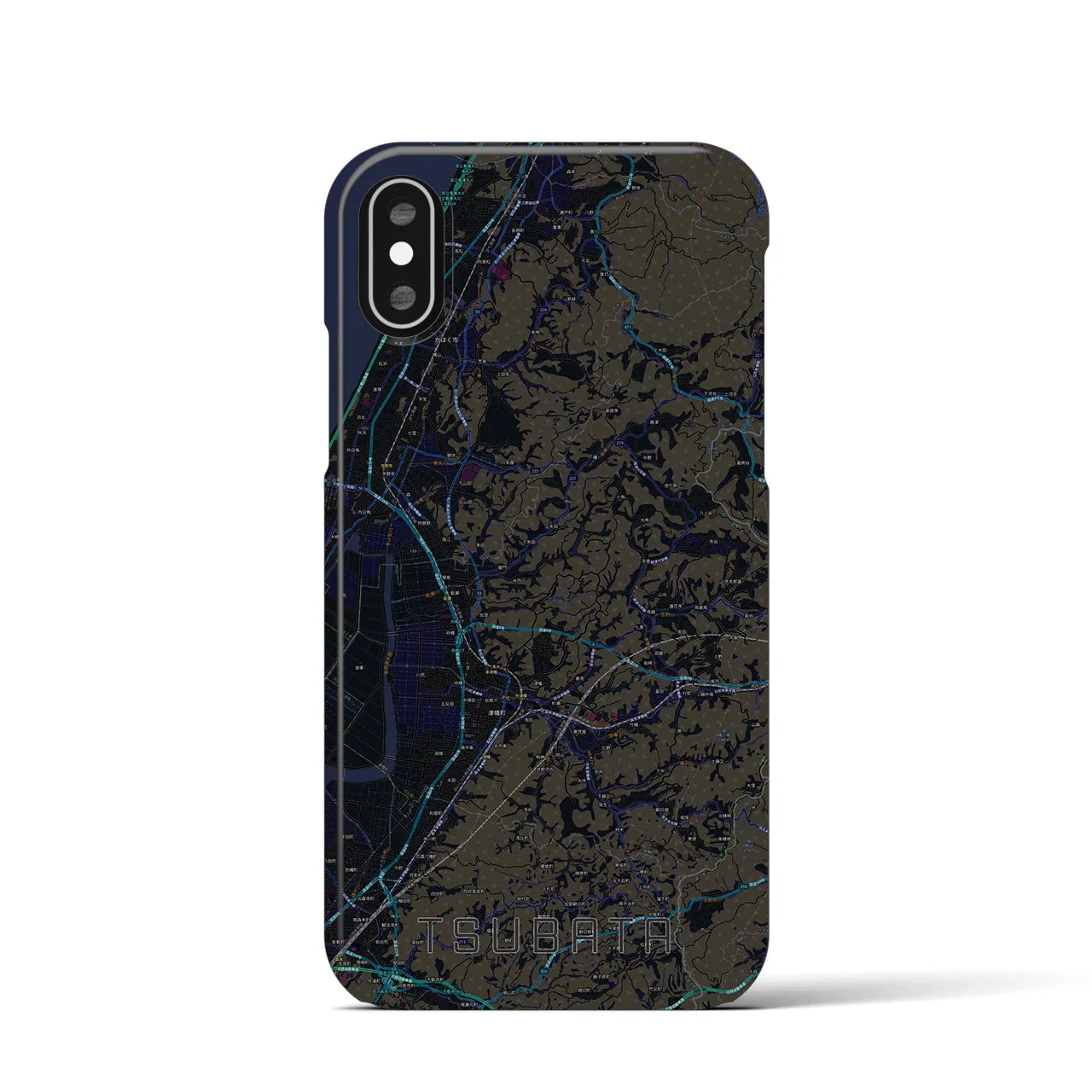 【津幡(石川県)】地図柄iPhoneケース(バックカバータイプ)