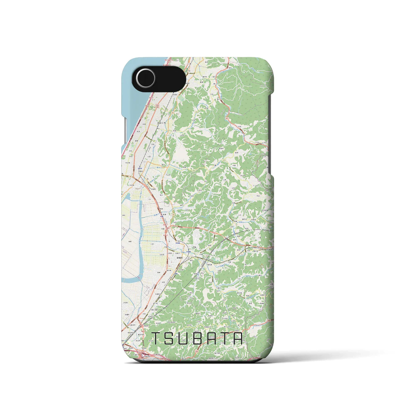 【津幡(石川県)】地図柄iPhoneケース(バックカバータイプ)