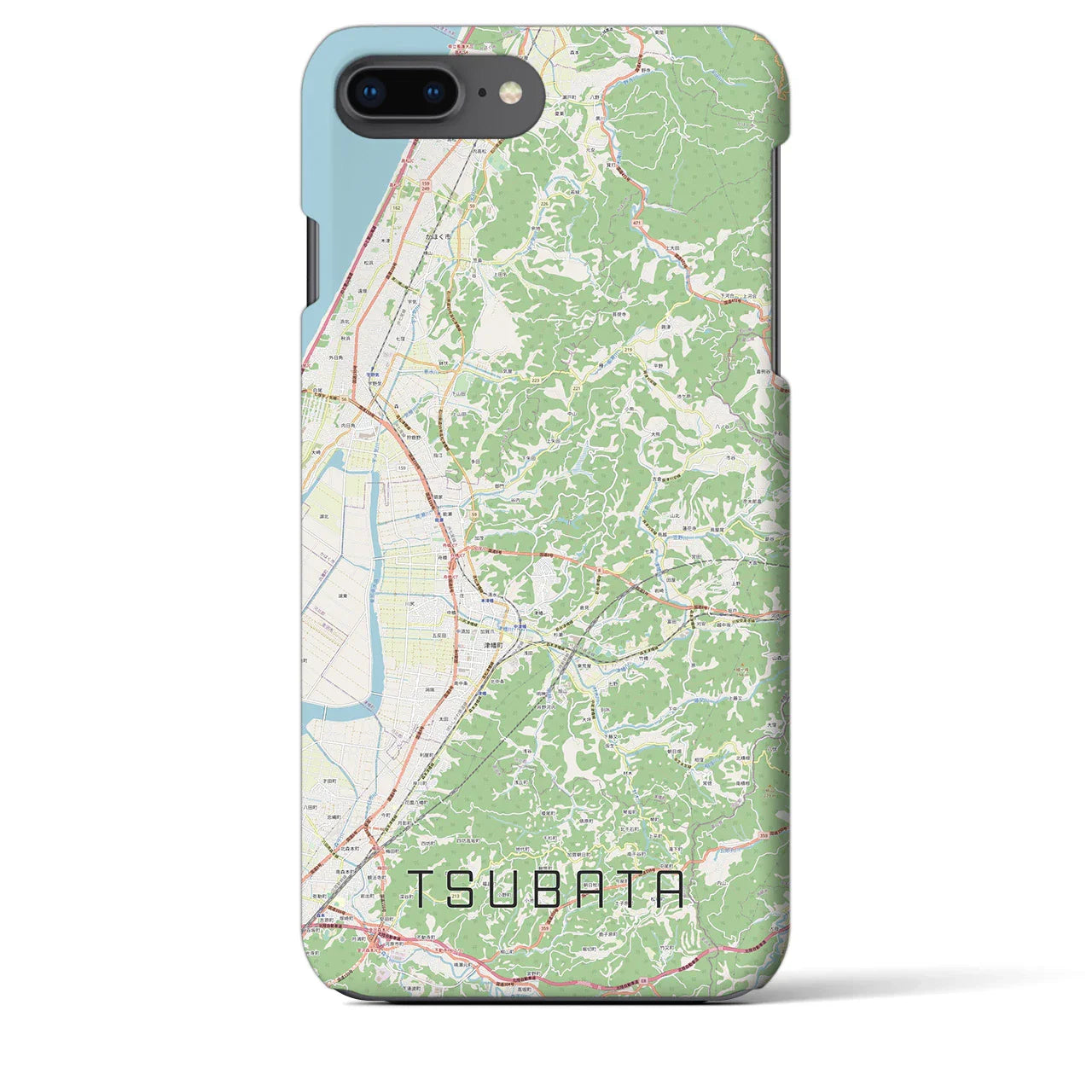 【津幡(石川県)】地図柄iPhoneケース(バックカバータイプ)