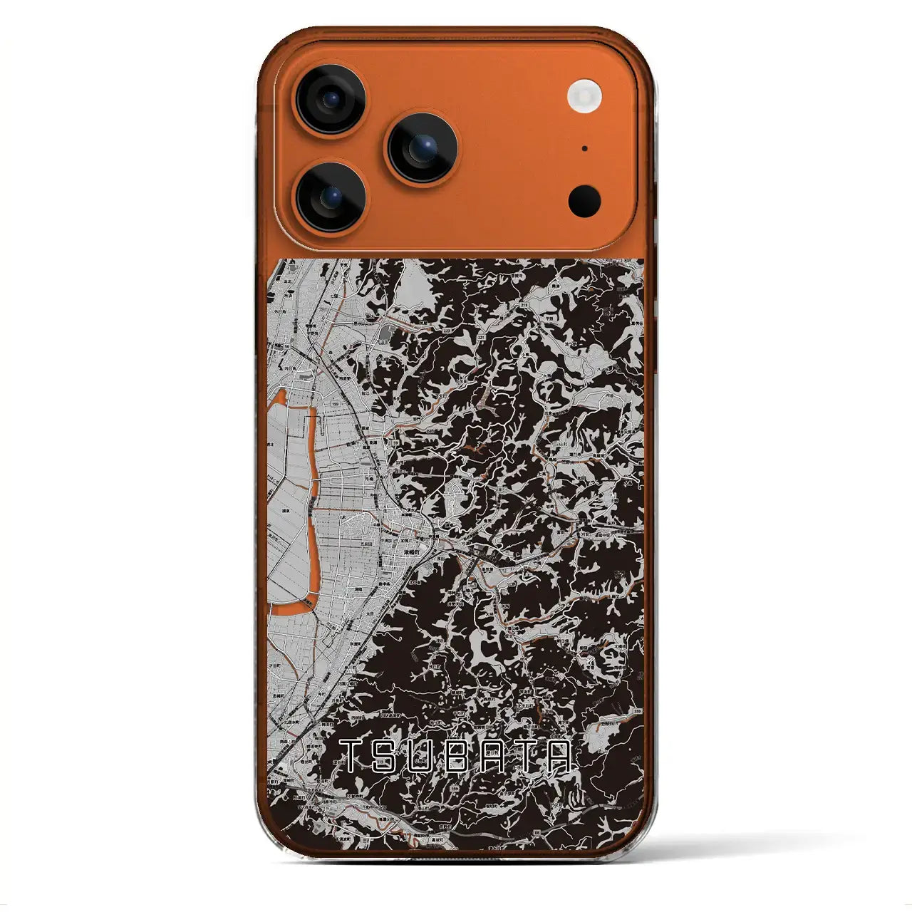 【津幡(石川県)】地図柄iPhoneケース(クリアタイプ)モノトーン・iPhone 17 Pro Max 用