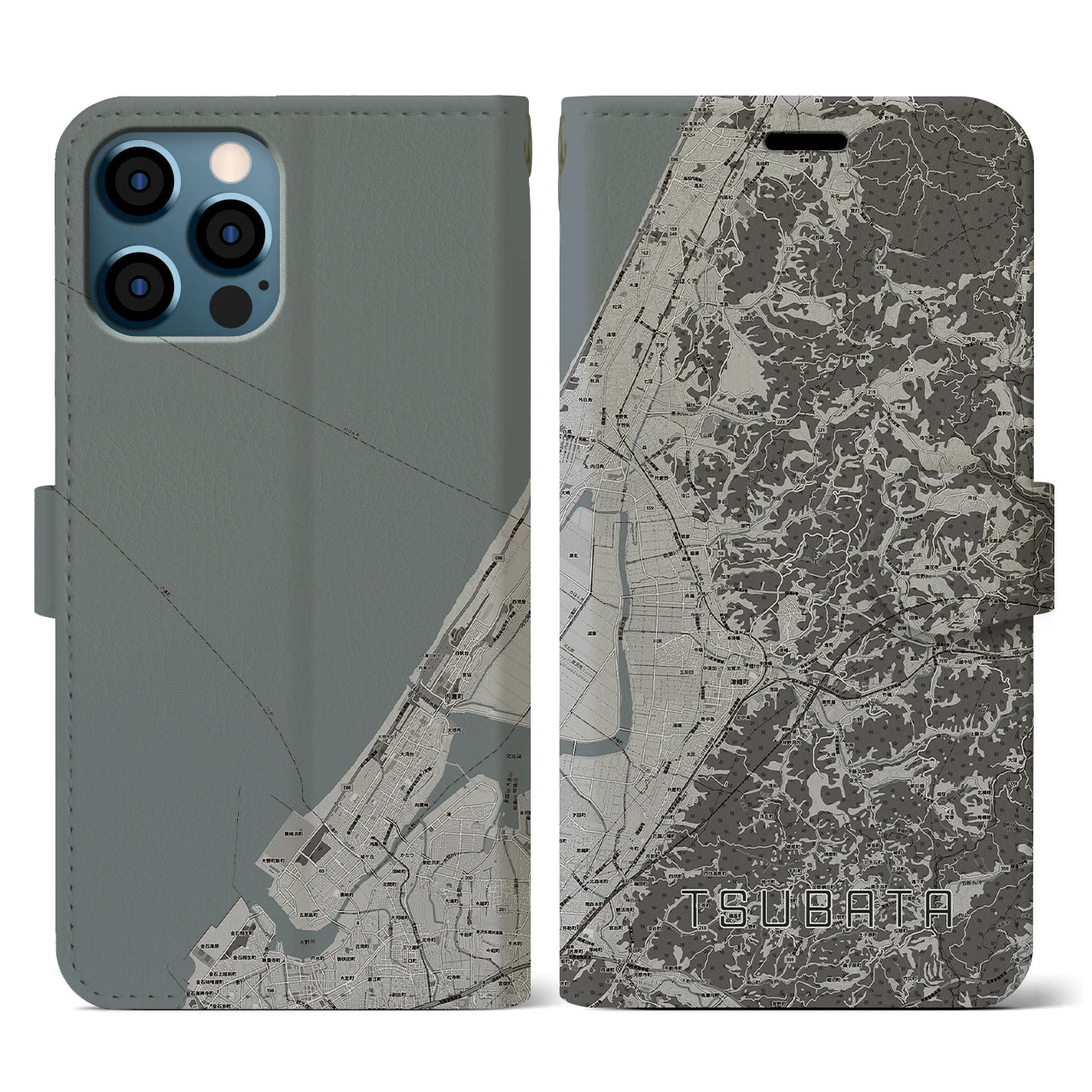 【津幡(石川県)】地図柄iPhoneケース(手帳タイプ)