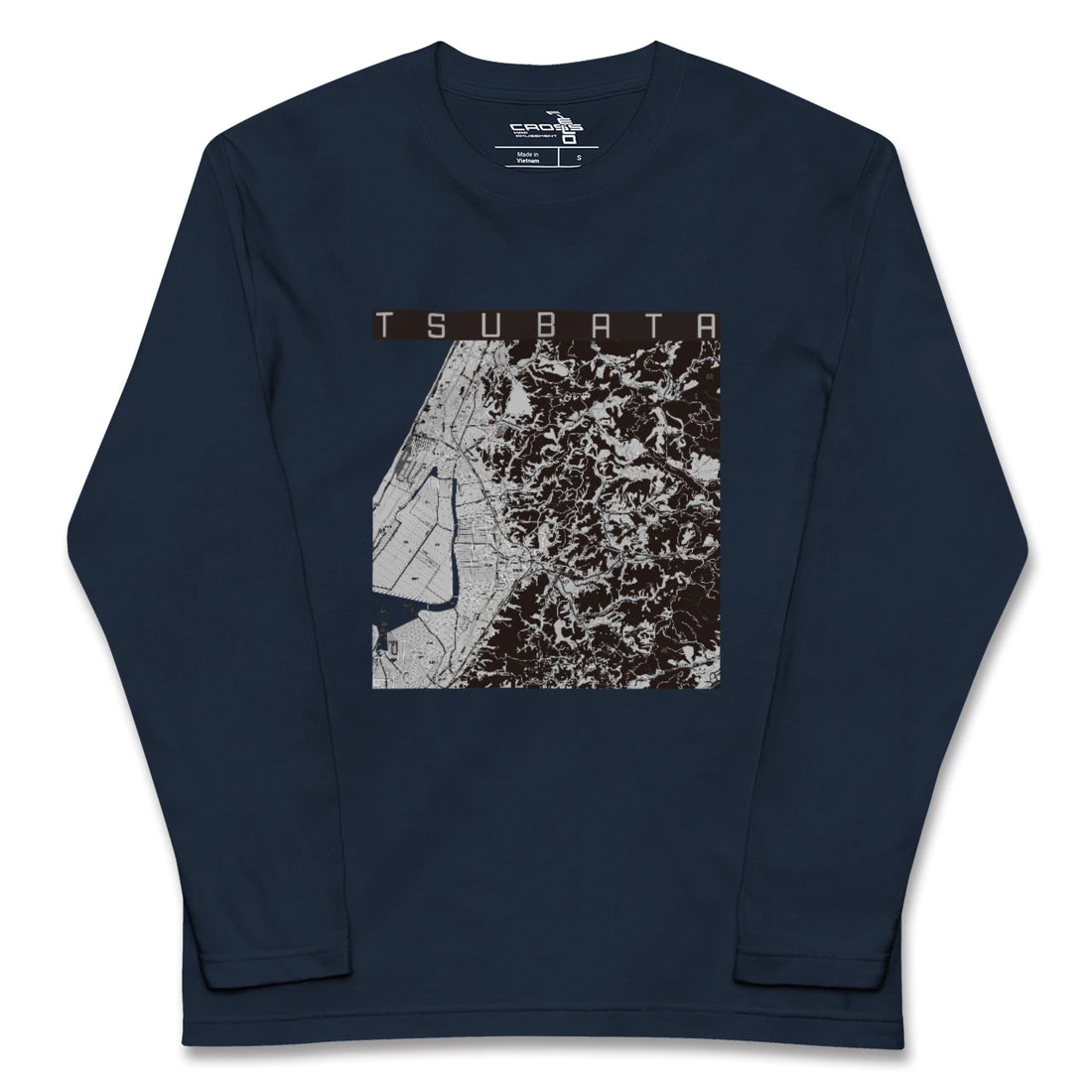 【津幡(石川県)】地図柄ロングスリーブTシャツ