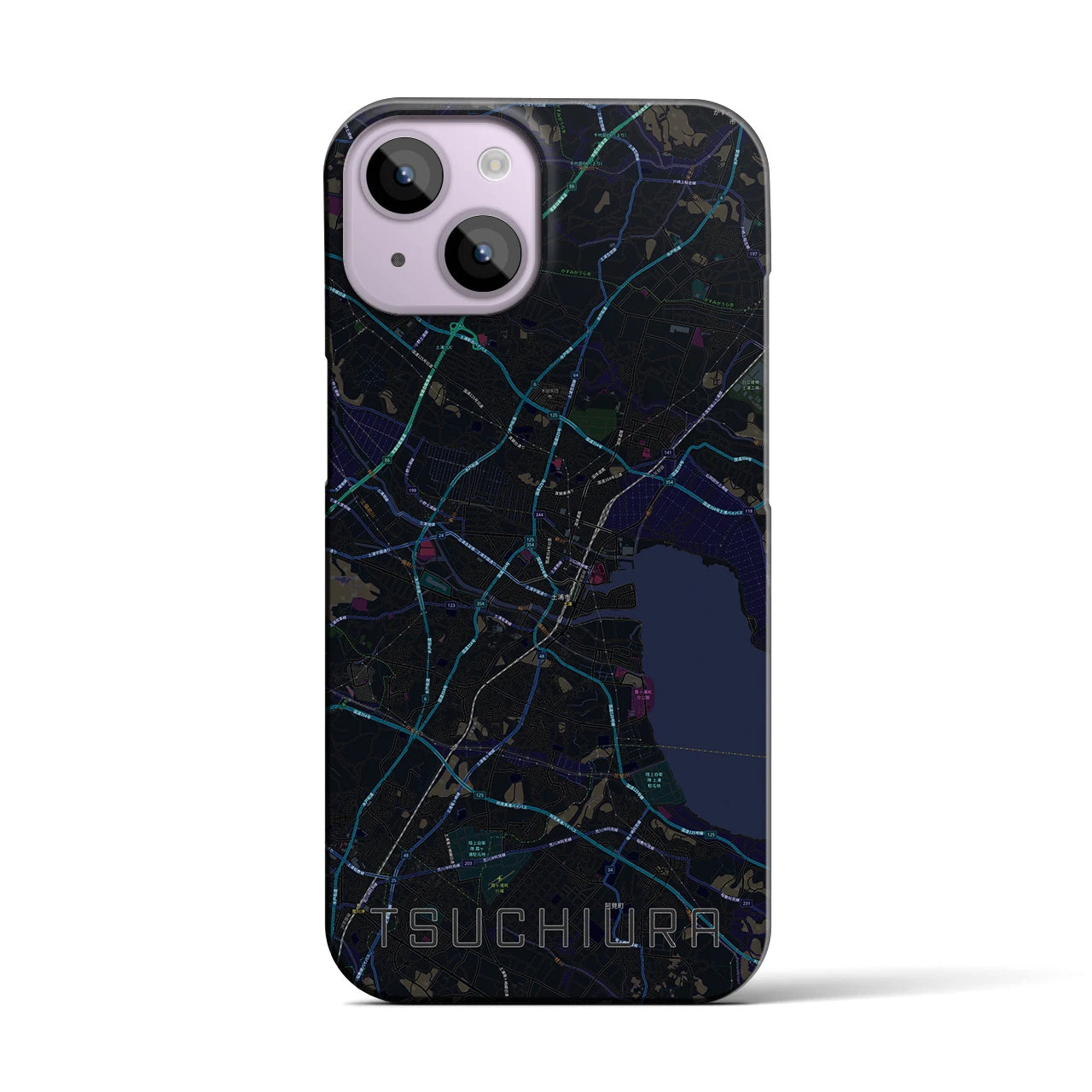 【土浦(茨城県)】地図柄iPhoneケース(バックカバータイプ)