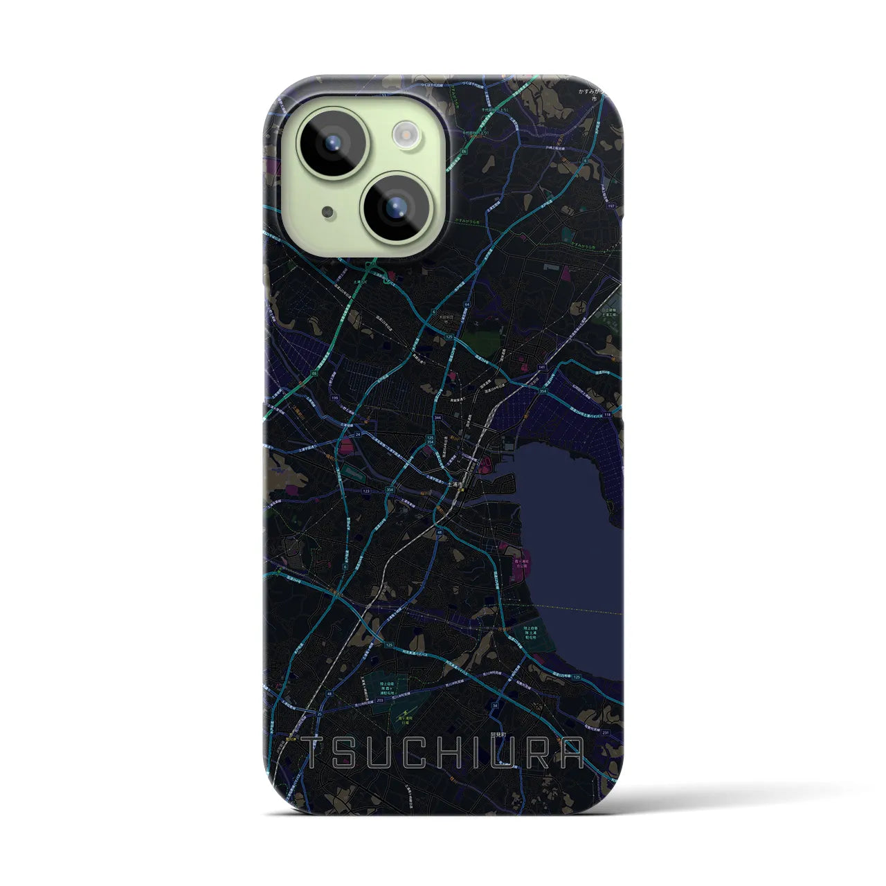 【土浦(茨城県)】地図柄iPhoneケース(バックカバータイプ)