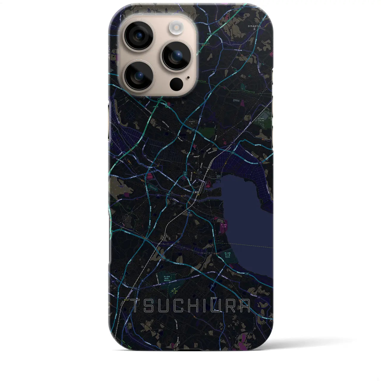 【土浦(茨城県)】地図柄iPhoneケース(バックカバータイプ)