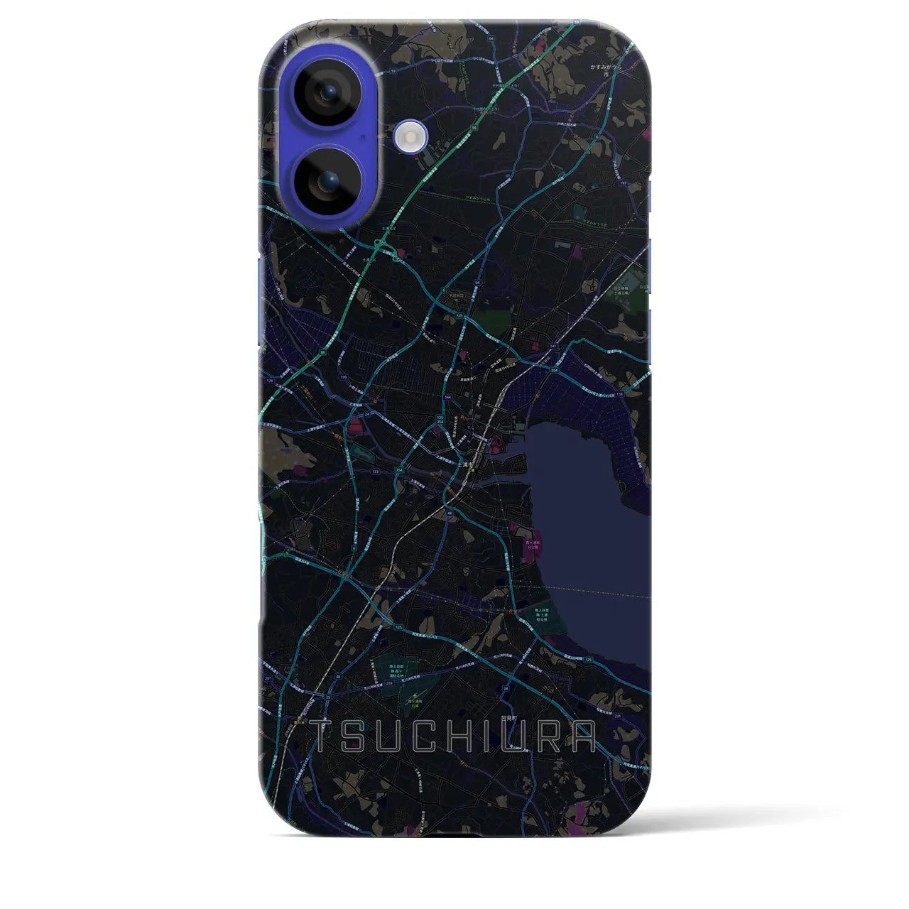 【土浦(茨城県)】地図柄iPhoneケース(バックカバータイプ)