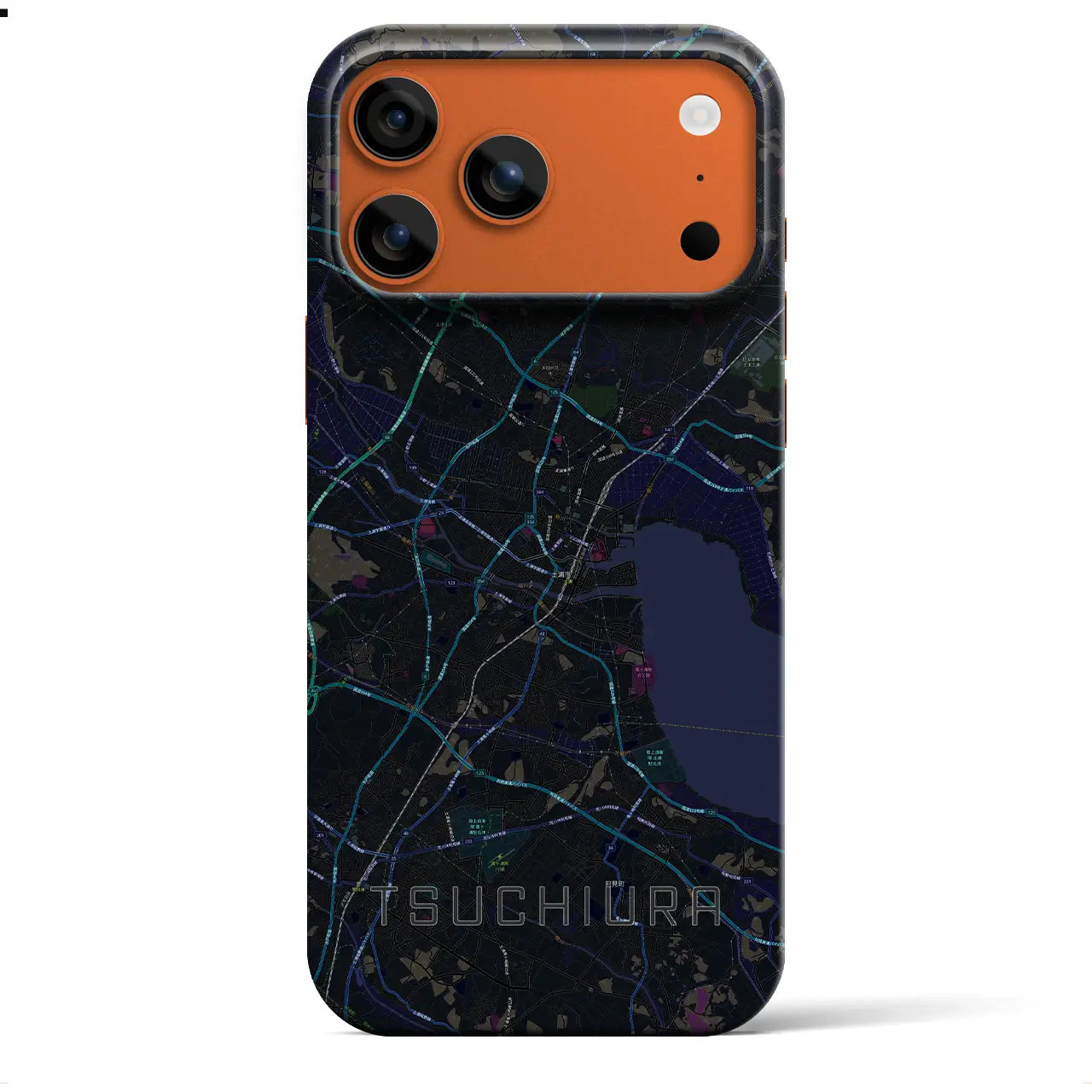 【土浦(茨城県)】地図柄iPhoneケース(バックカバータイプ)